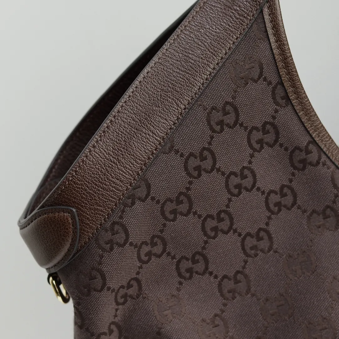 Brown Gold Clutch Bag Canvas