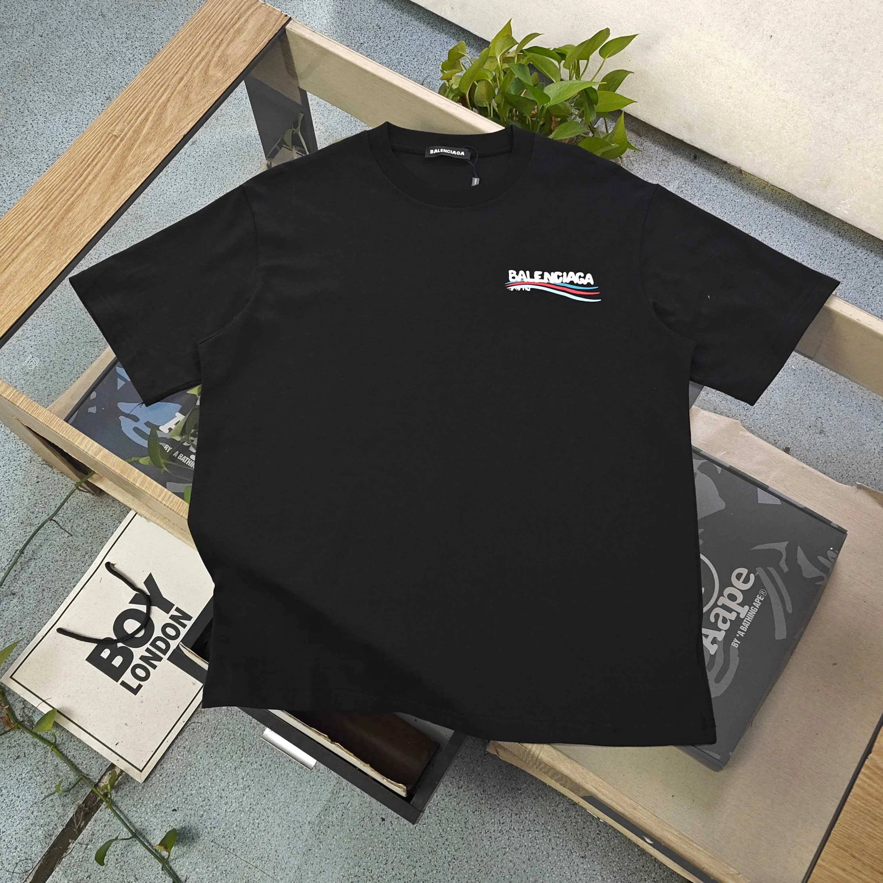 Balenciaga 黑色 純棉 Logo 短袖T恤