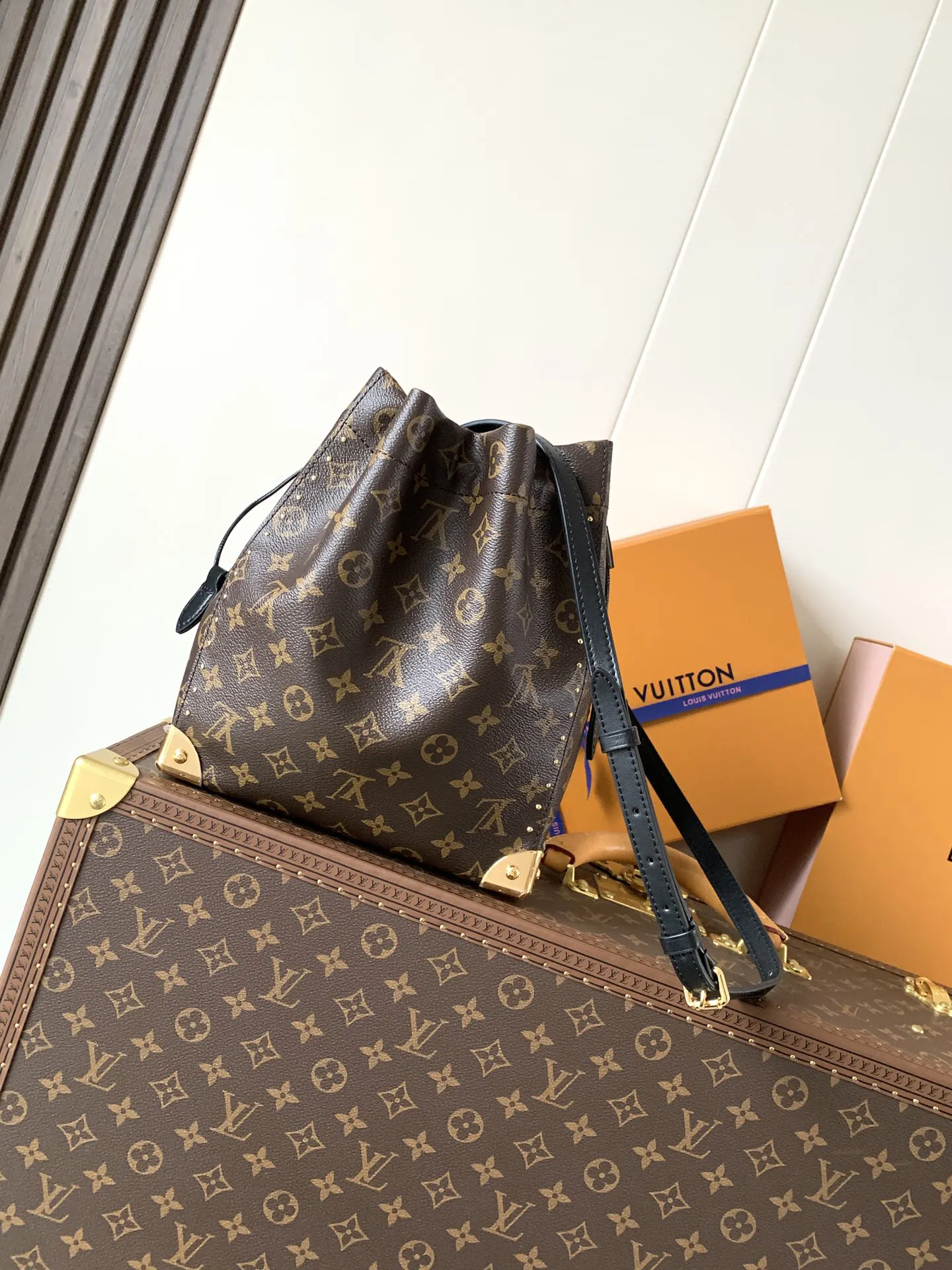 Gold Monogram Chain Bag Leather