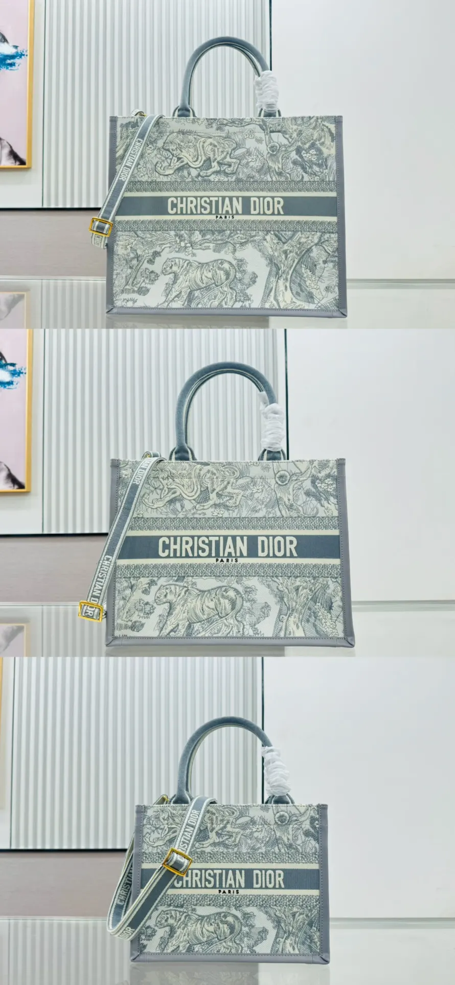 Dior Oblique 迷你 黑色/白色 托特包