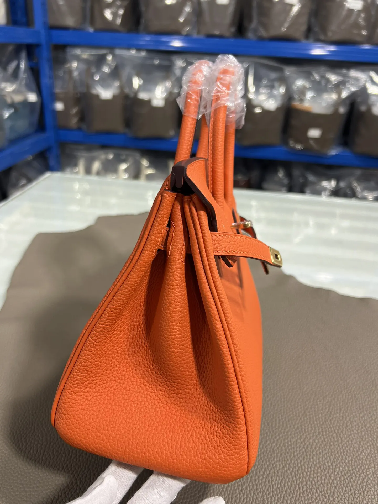 Hermès Birkin 橙色 Togo牛皮 手提包 25cm