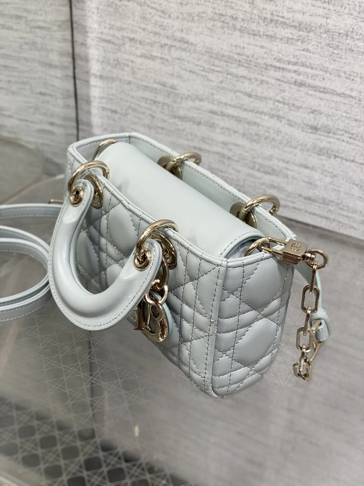 Dior 羊皮 进口 羊皮横款迷你戴妃包 Joy bag羊皮 鏈條包 精致鏈條款