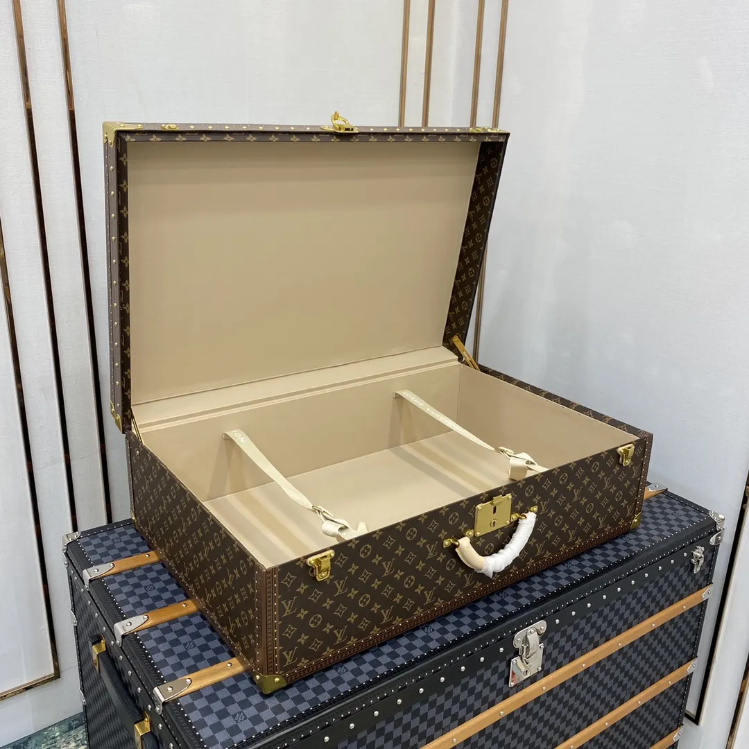 LV 金色 帆布 硬箱 纯铜五金 ALZER 硬箱 著名的Alz 行李箱 旅行拉杆款 轻便出行款