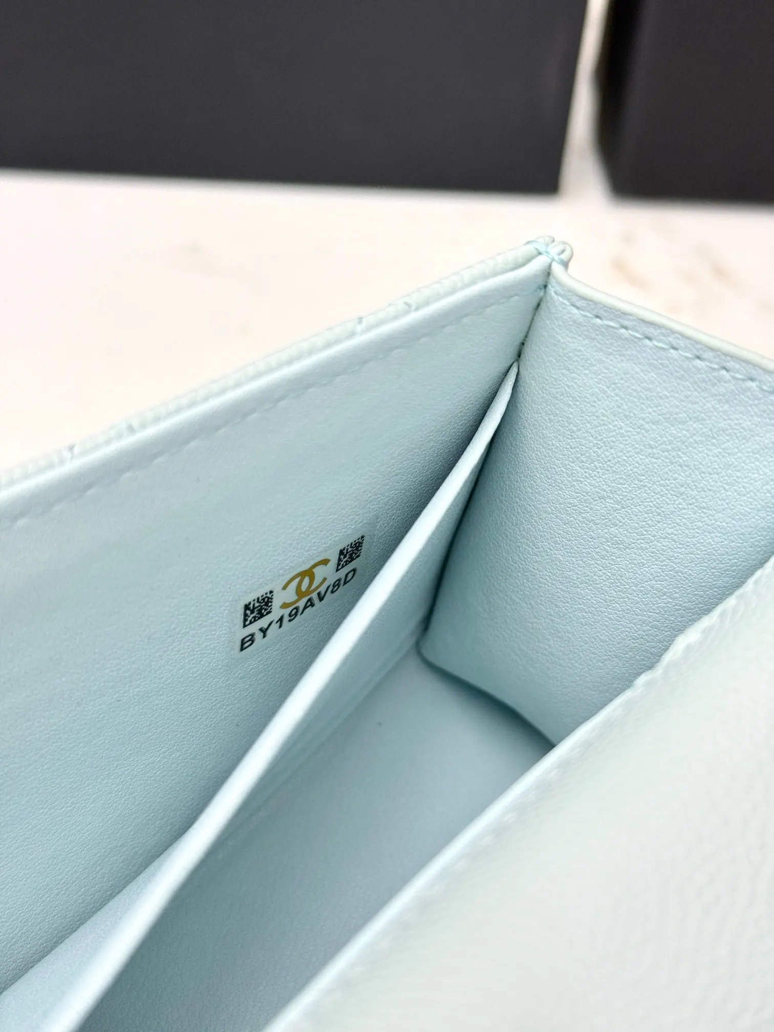 Chanel 浅蓝色牛皮Kelly手提包 金链斜挎