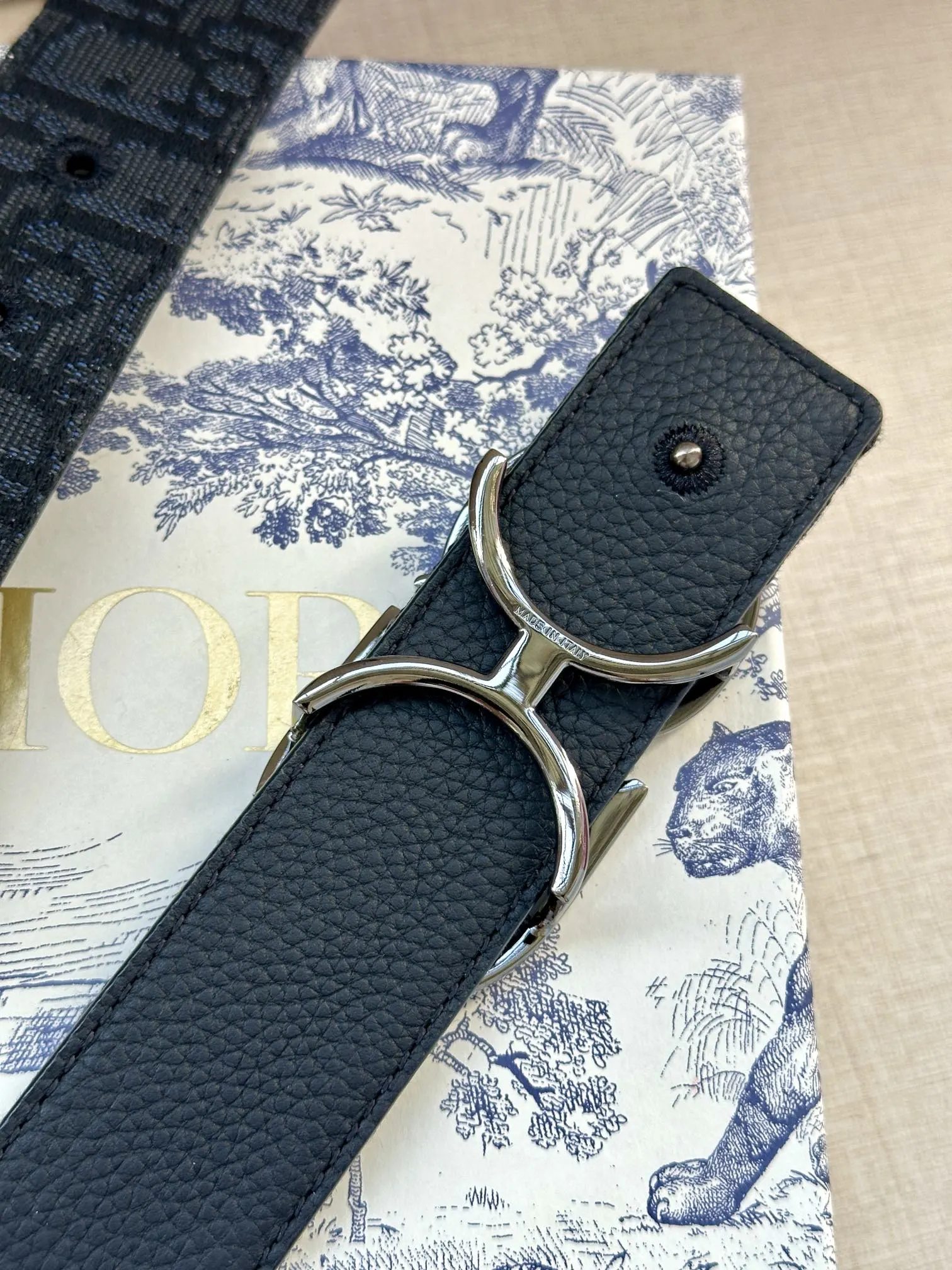 Dior 黑色Oblique腰带 双D扣