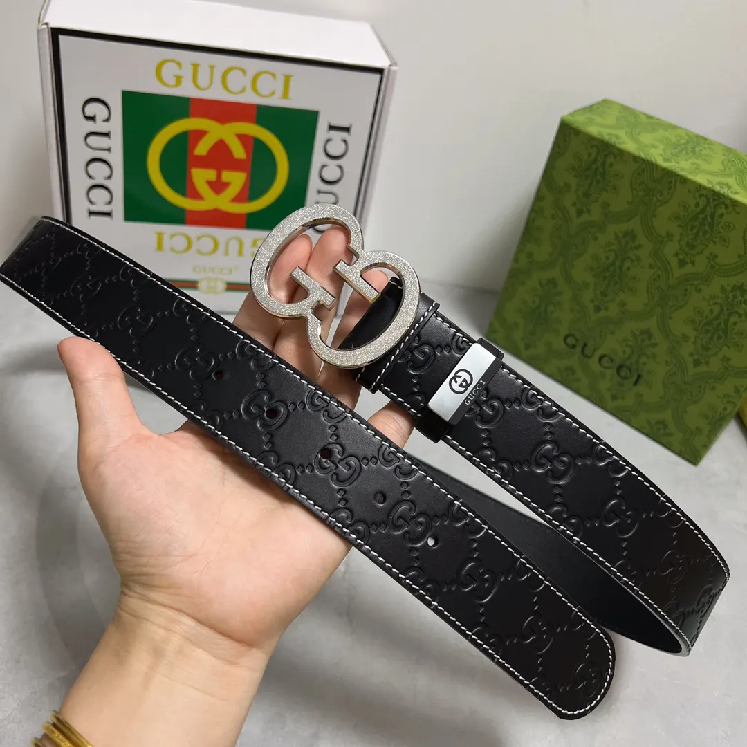 Gucci Double G 双G扣牛皮腰带