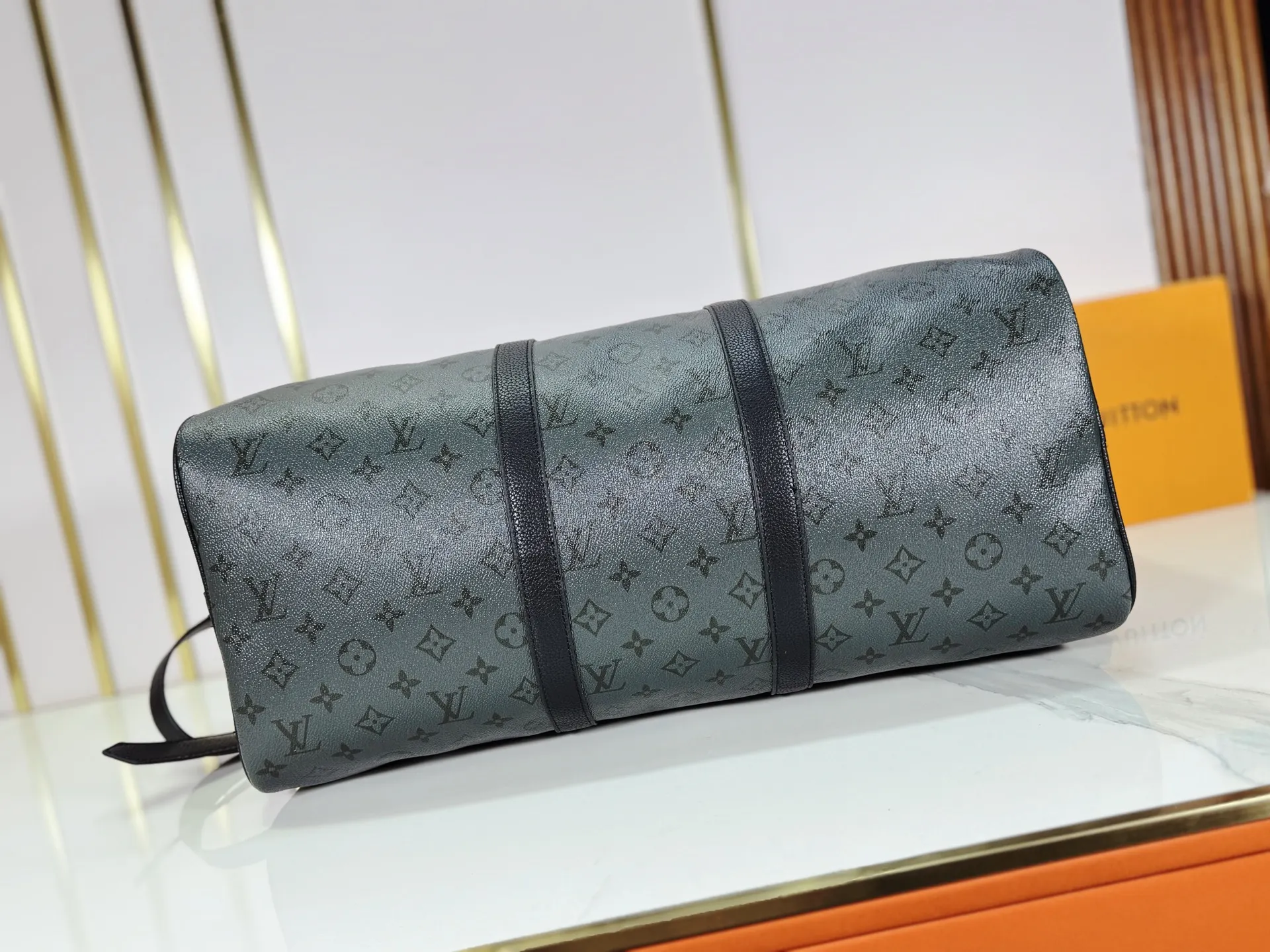 Keepall 灰色 牛皮 旅行包 大容量旅行款