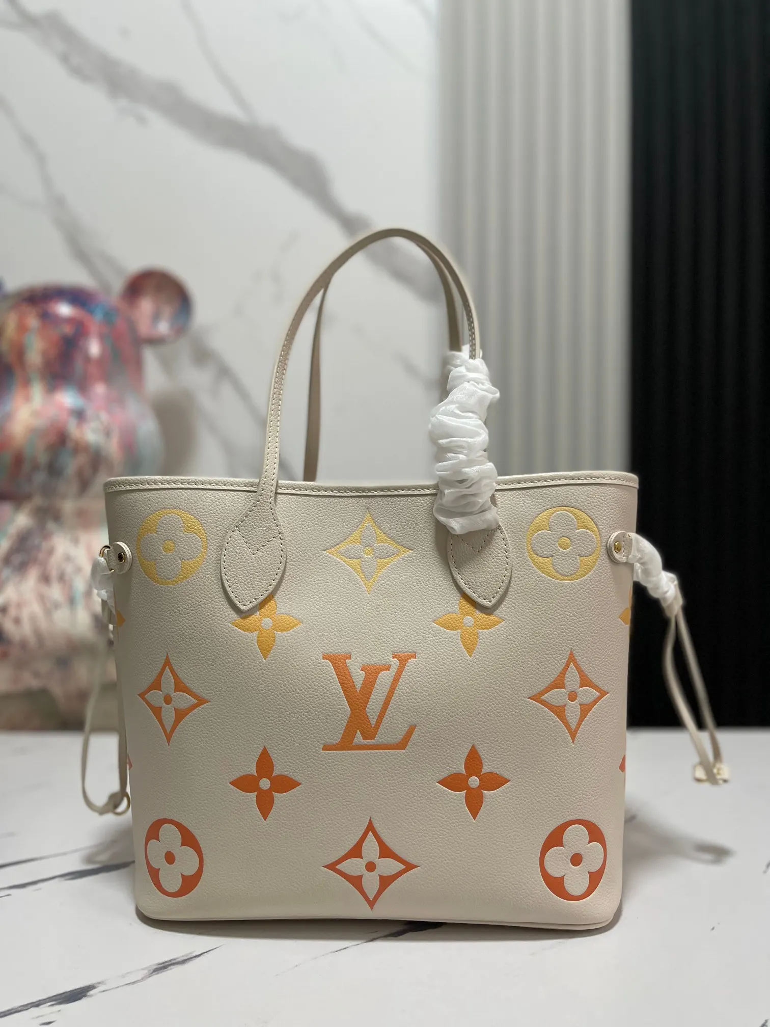 LV Neverfull 米白 Mo托特包 大容量托特款