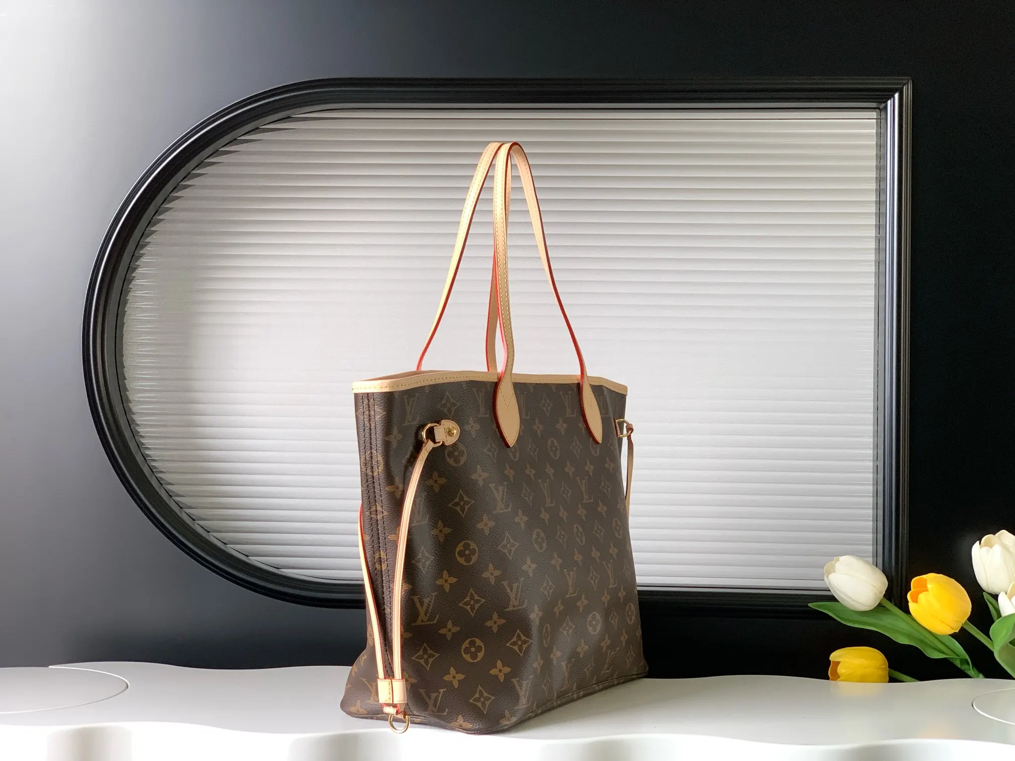 LV Neverfull 老花 金色 牛皮 手拿包 精致手拿款