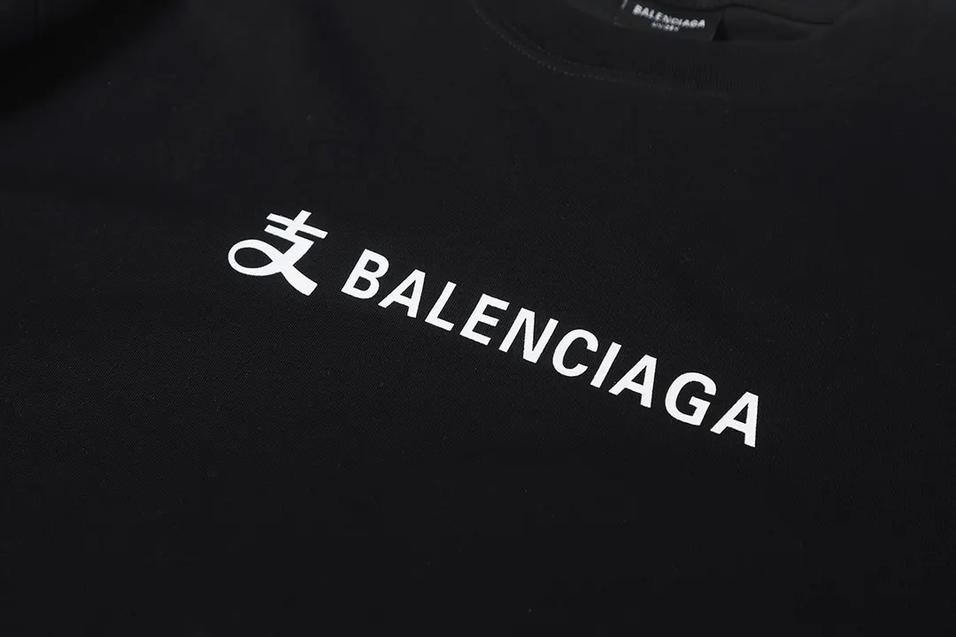 Balenciaga 26SS 黑色 印花 水洗 短袖T恤