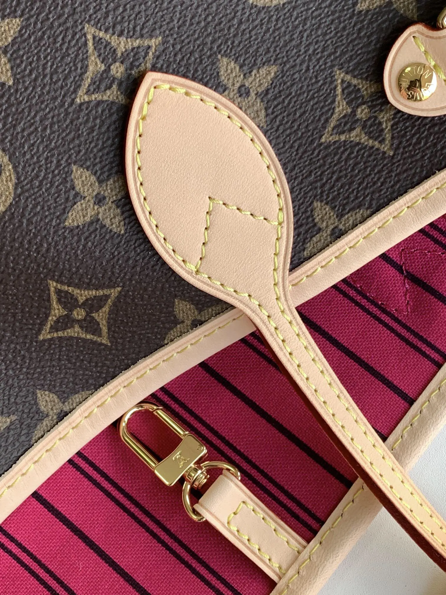LV Neverfull 金色 牛皮 手拿包 精致手拿款
