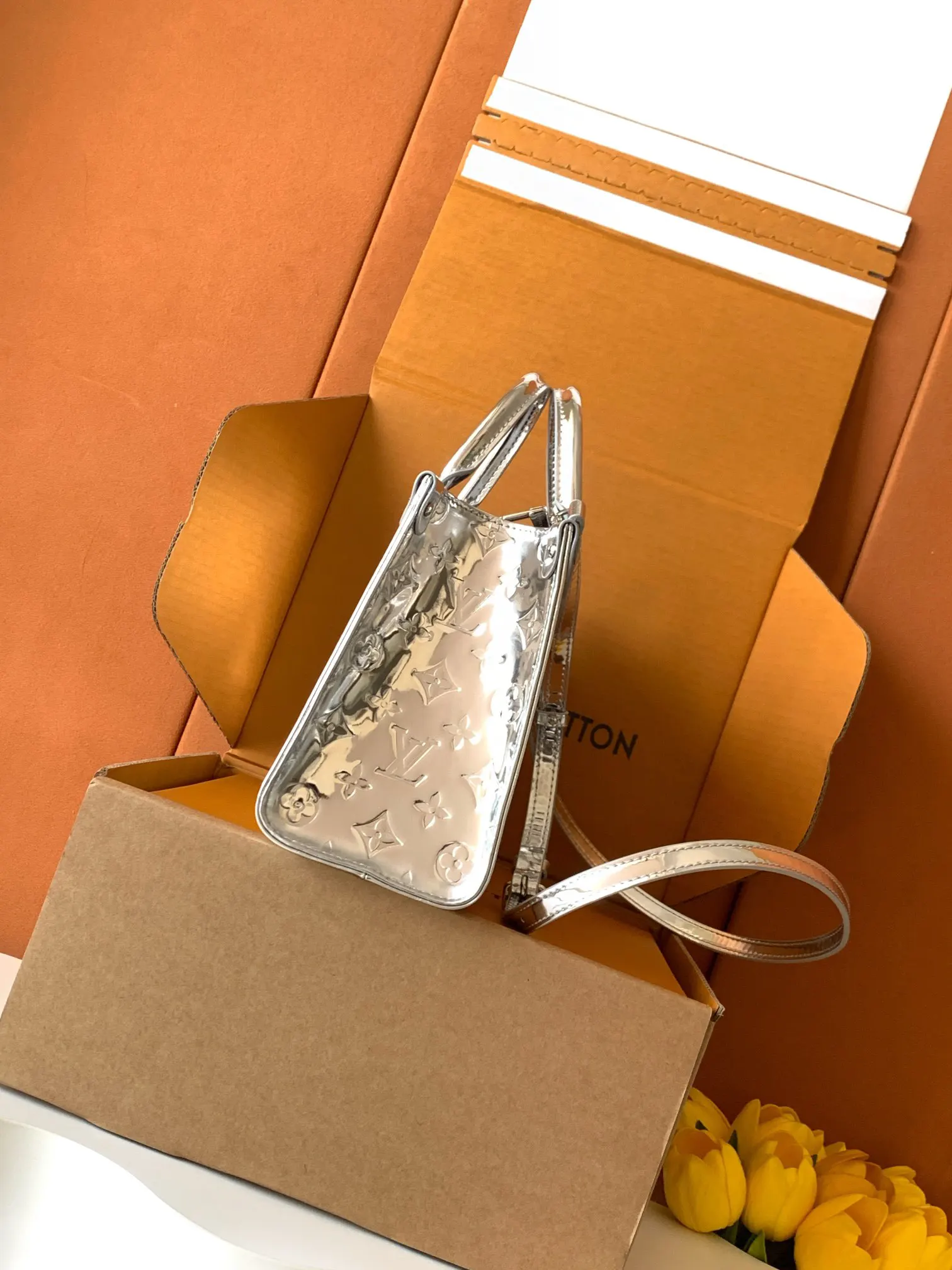 Louis Vuitton Silver Organizer Pouch Travel Leather