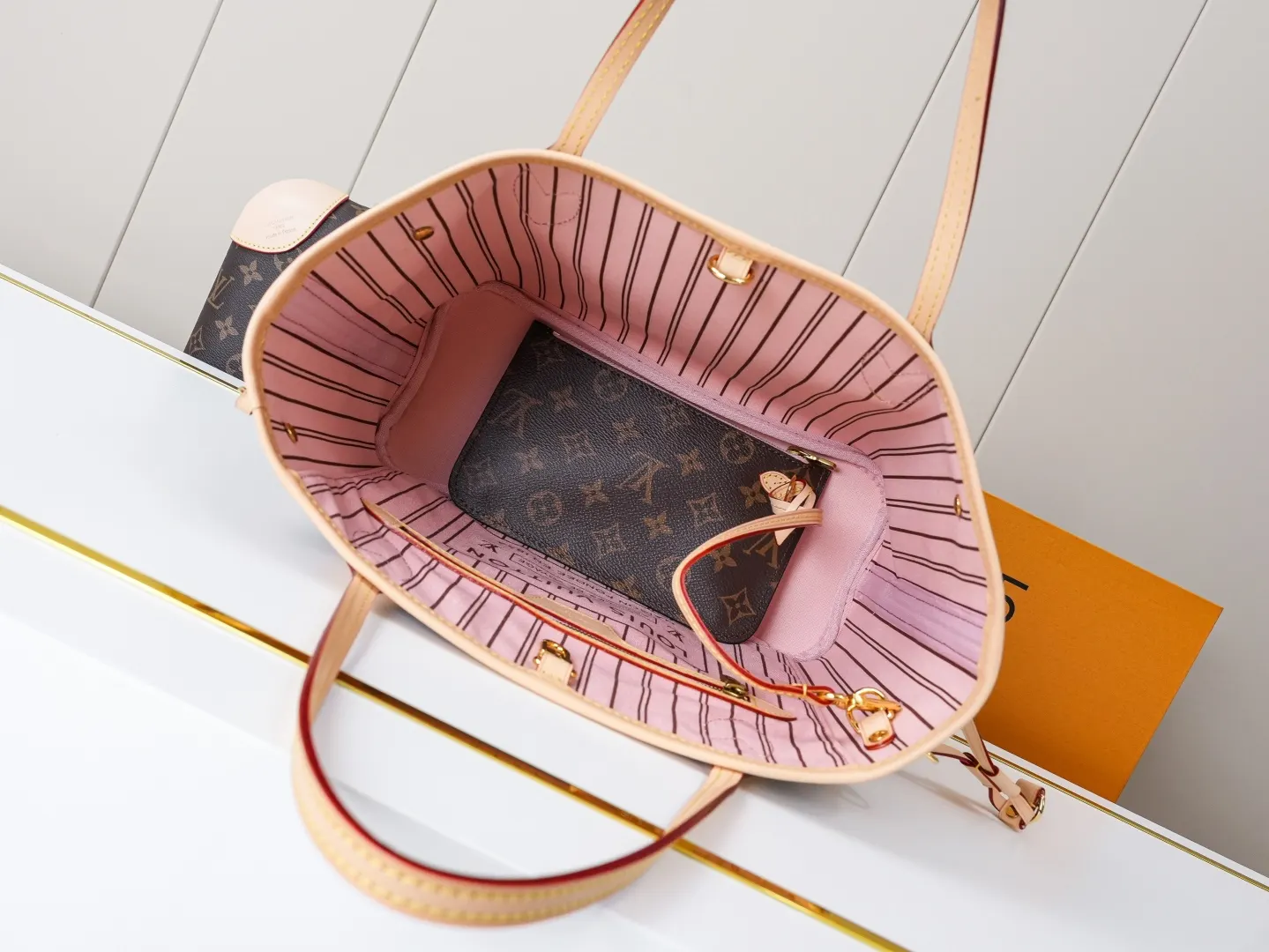 Neverfull 老花 牛皮 托特包 大容量托特款