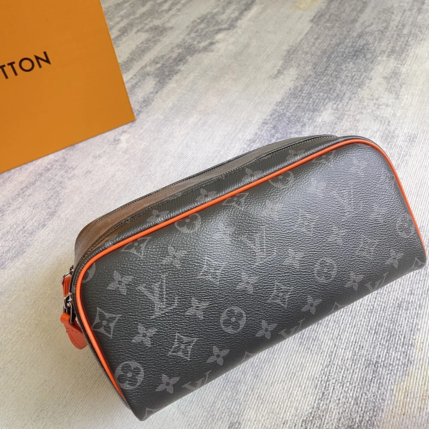 Black Monogram Organizer Pouch Travel Canvas