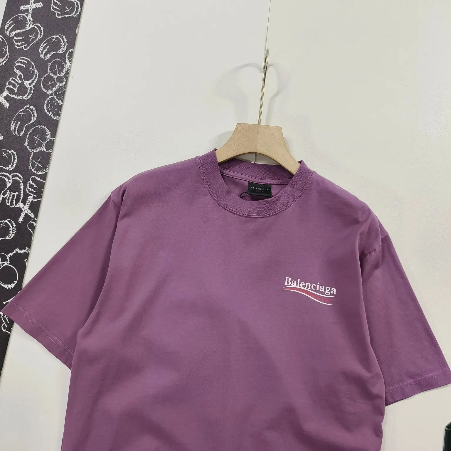 Balenciaga Blue Cotton Logo Short Sleeve T-Shirt Street