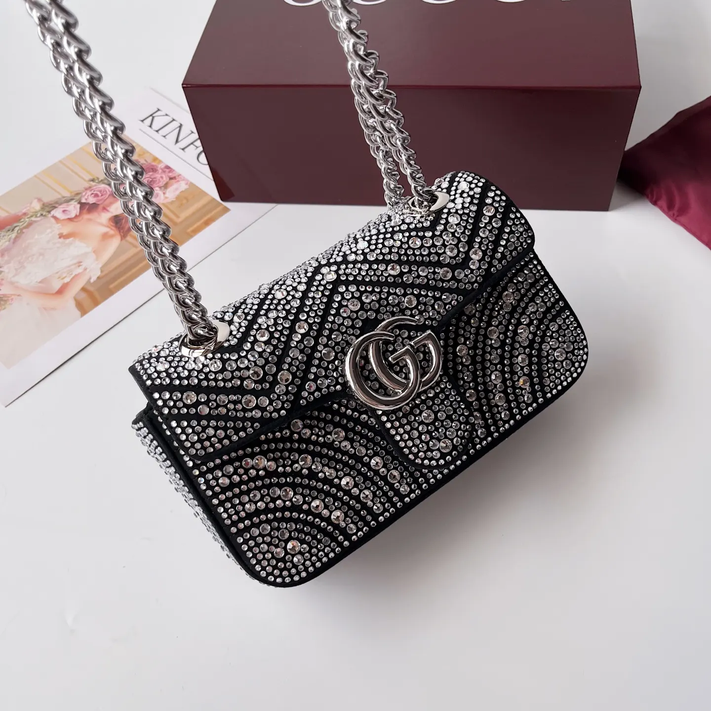 Gucci Marmont 绗缝皮革链条包 单肩斜挎款