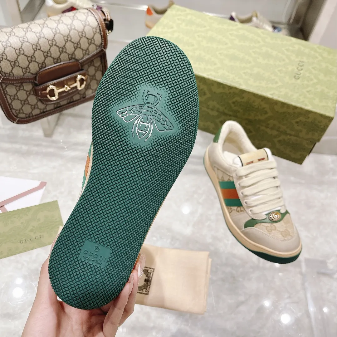 Gucci Logo休閒運動鞋 百搭款 米色