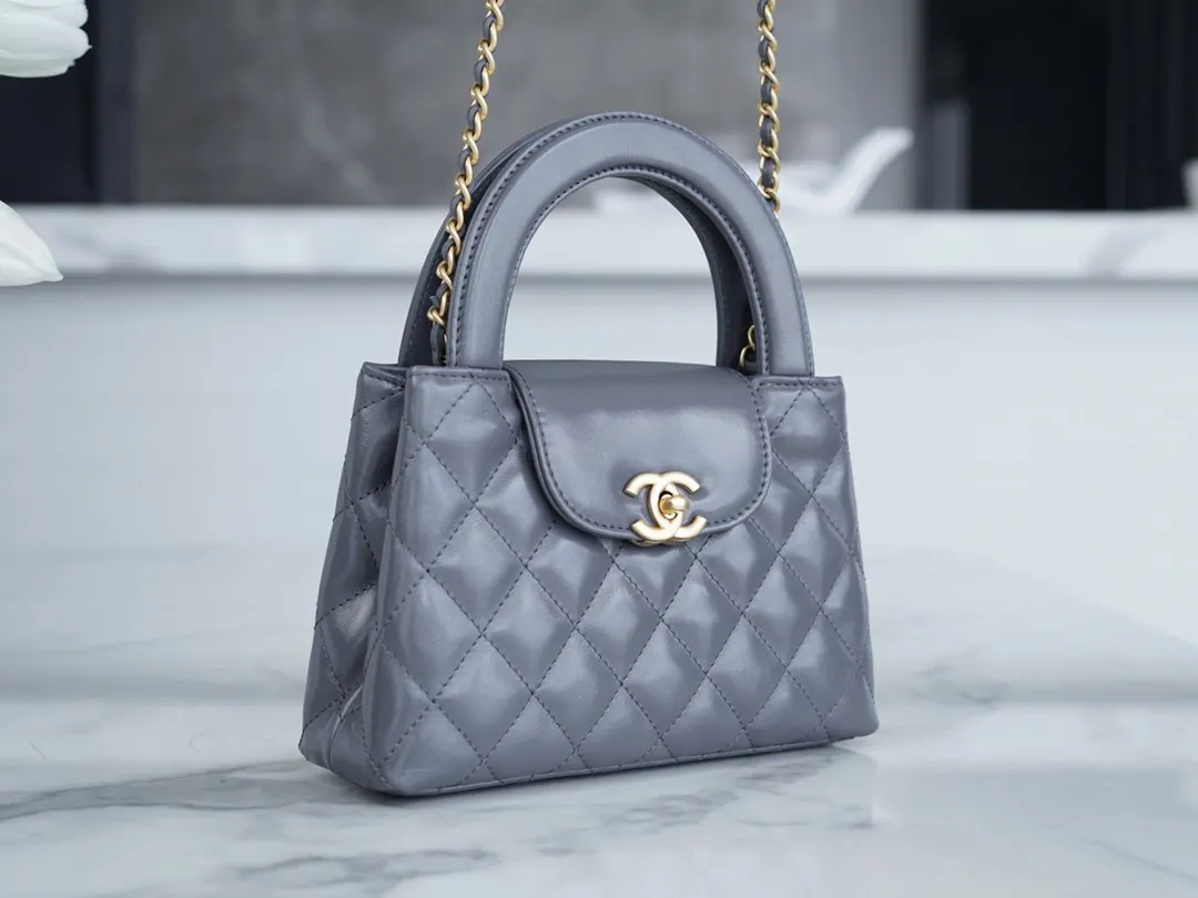 CHANEL 黑色 灰色 羊皮 手提包 通勤手提款