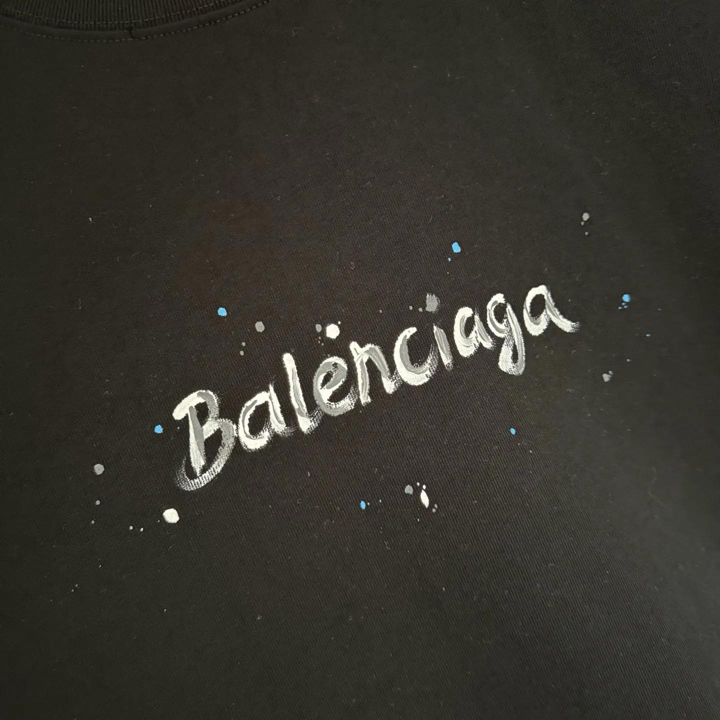 Balenciaga 25Ss Embroidery Cotton Short Sleeve T-Shirt Street