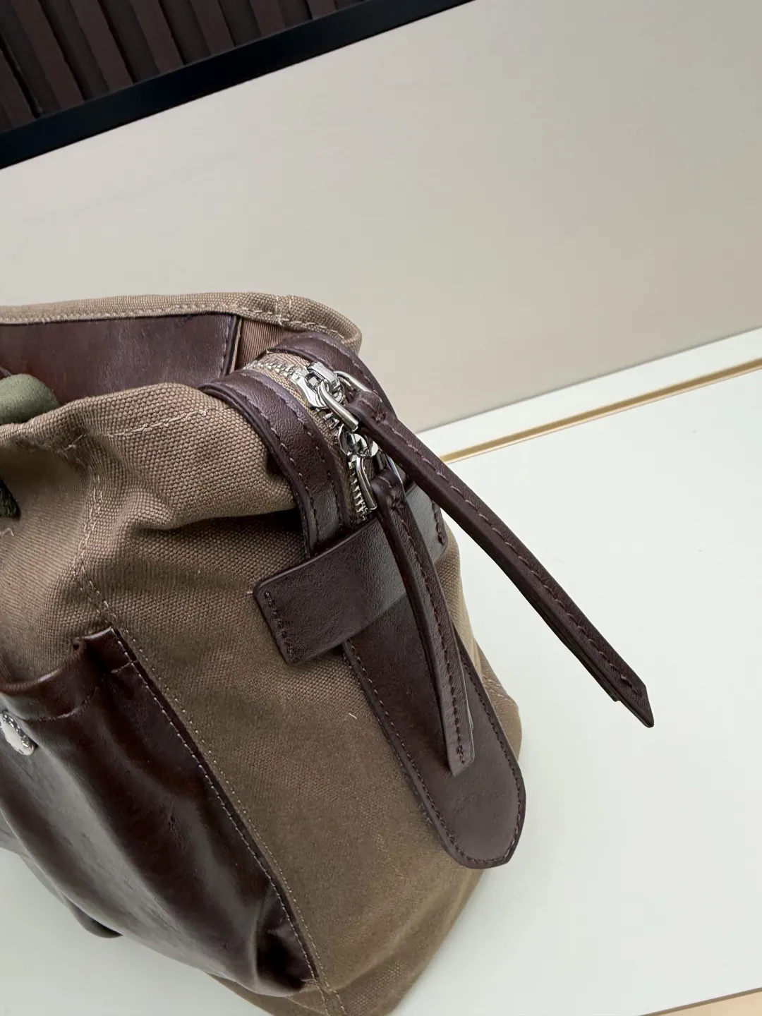 Prada Brown Crossbody Bag Commuter Canvas