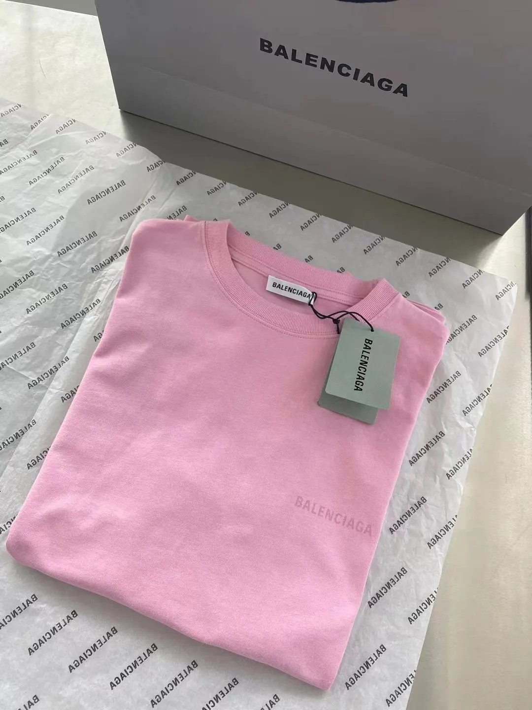 Balenciaga Blcg Pink Short Sleeve T-Shirt Street
