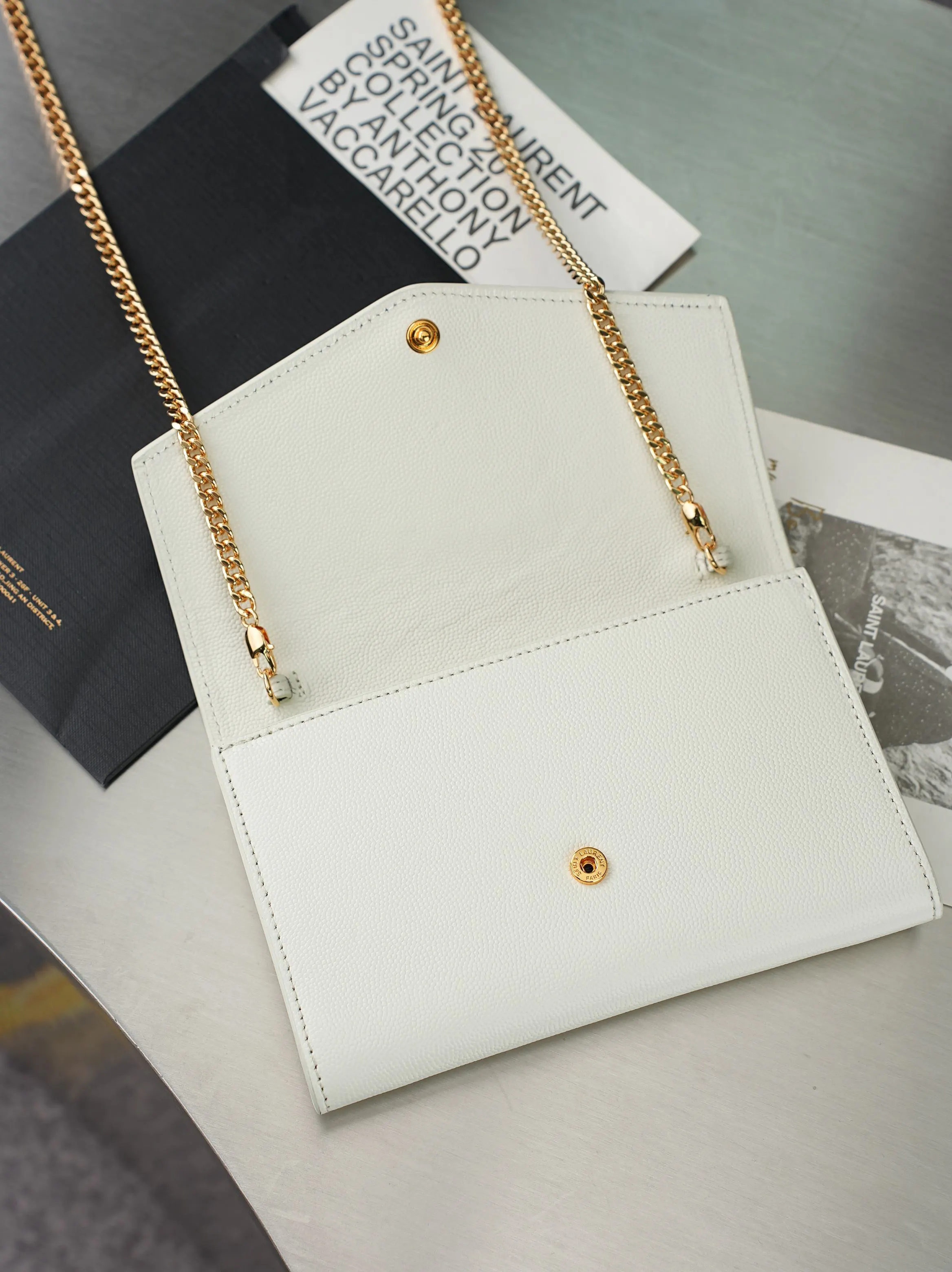 White Chain Bag Leather