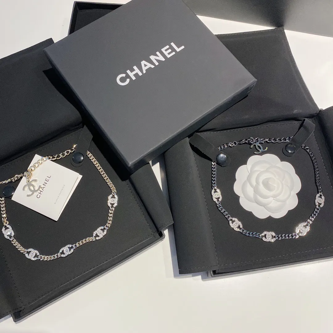 Chanel 黑色/银色 项链