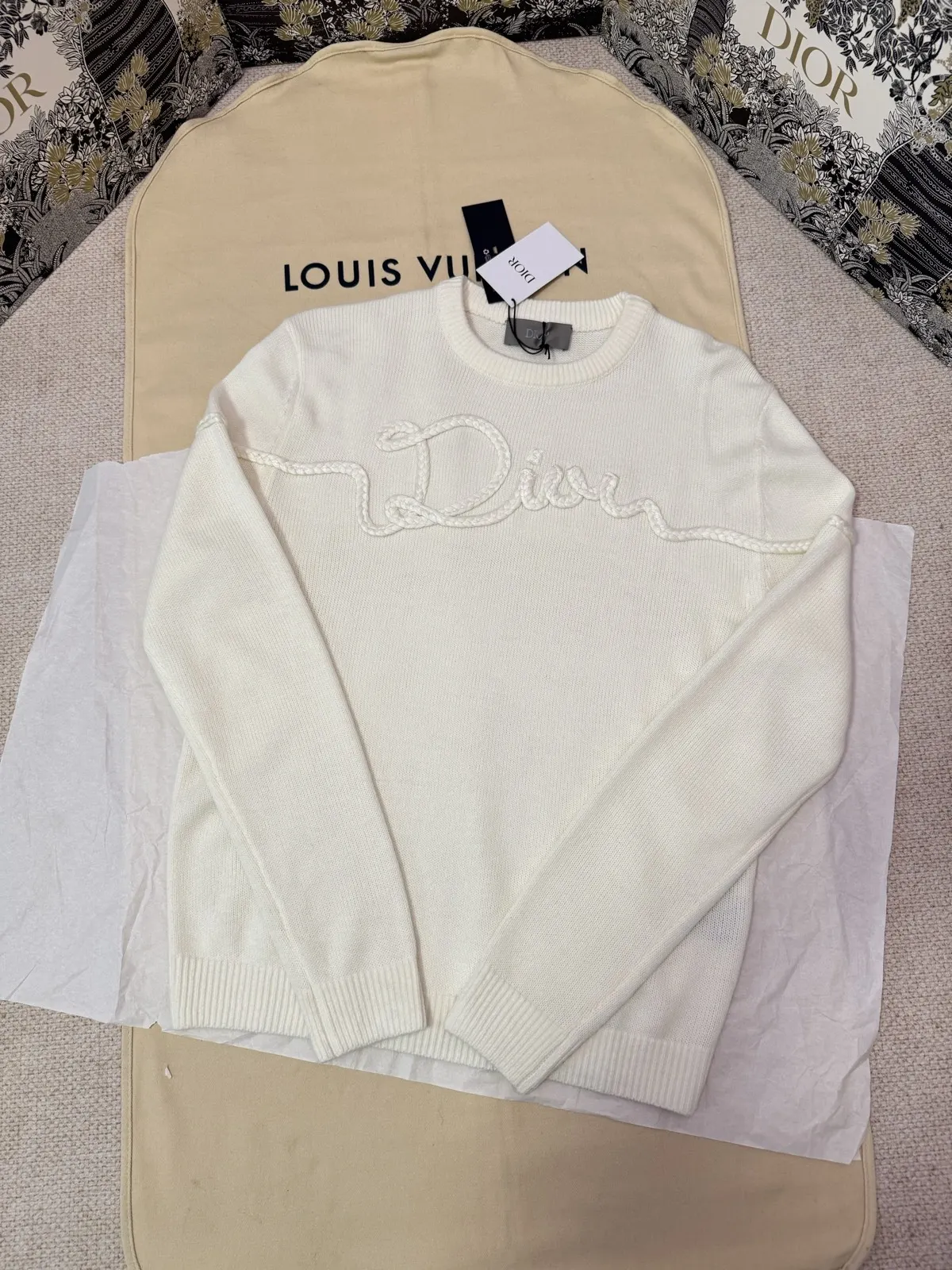 DIOR 白色 字母 刺绣 针织衫 质感针织款