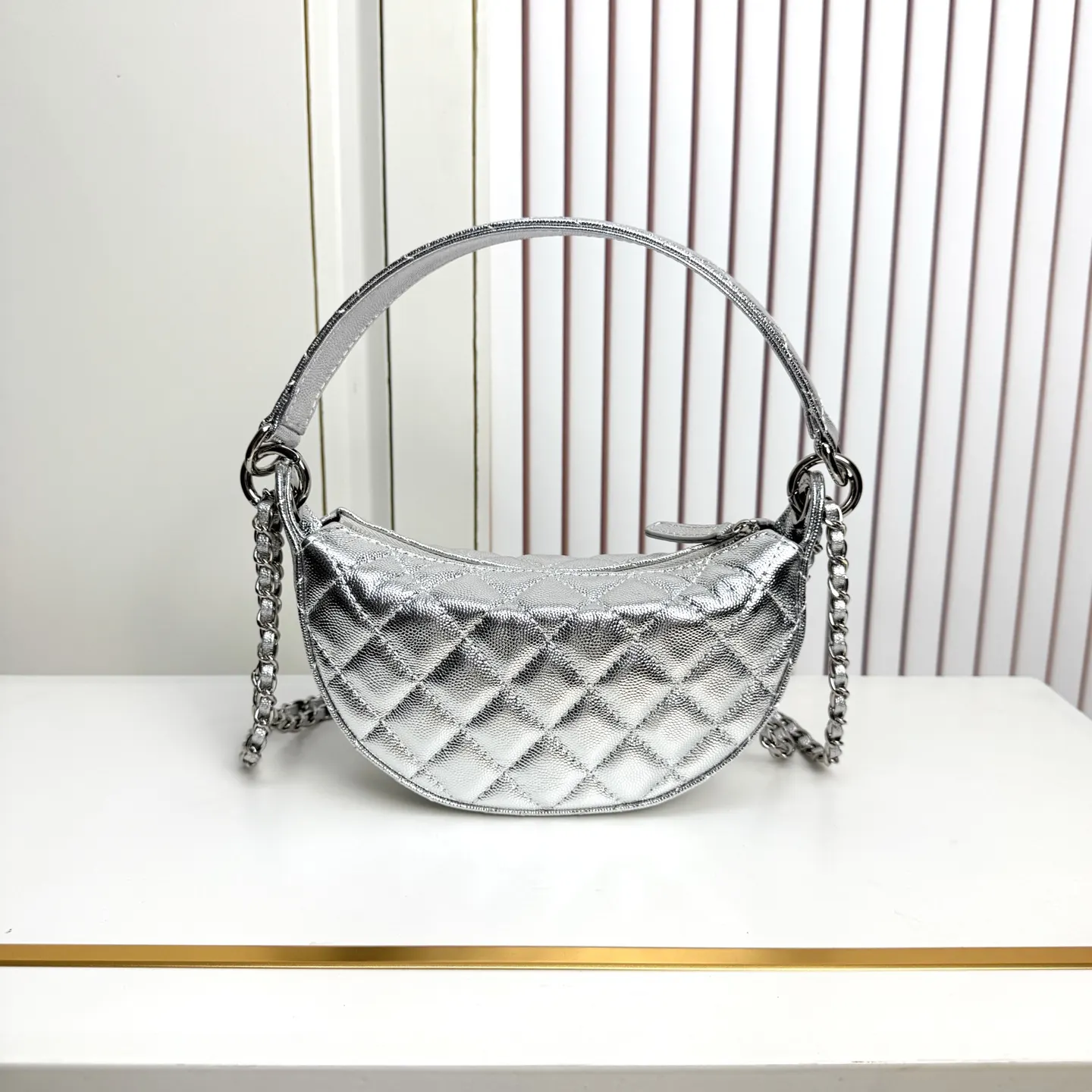 Silver Crossbody Bag Lightweight Versatile