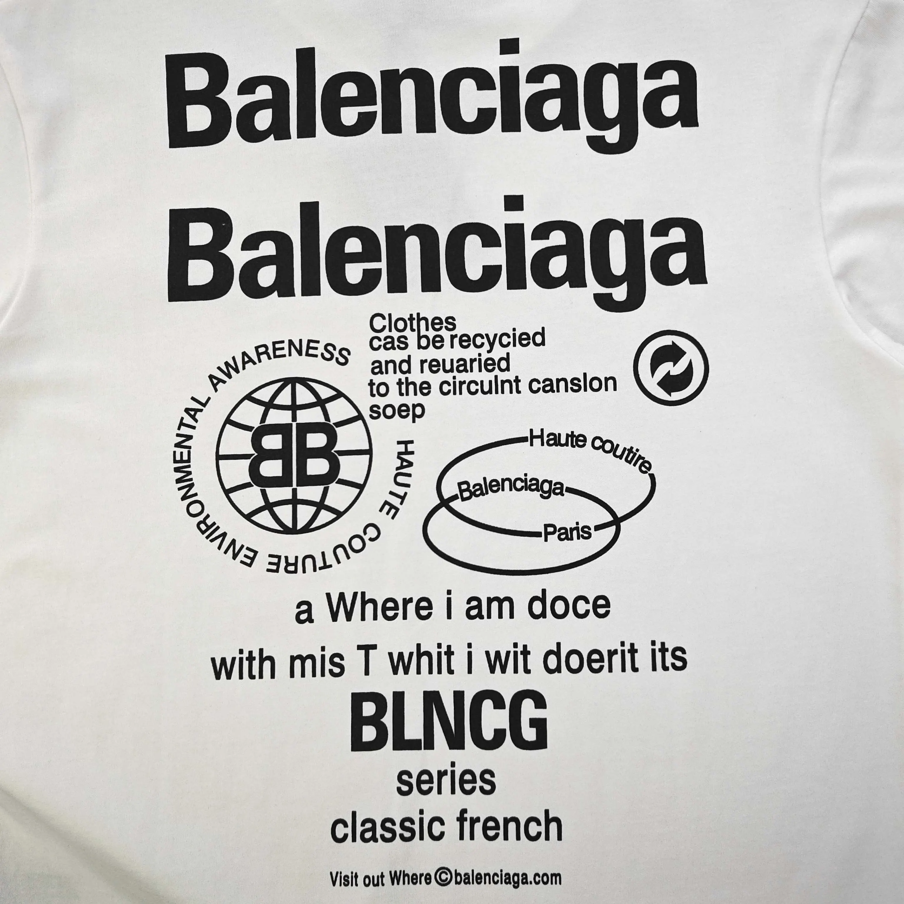 Balenciaga 黑色 纯棉 Logo 短袖T恤