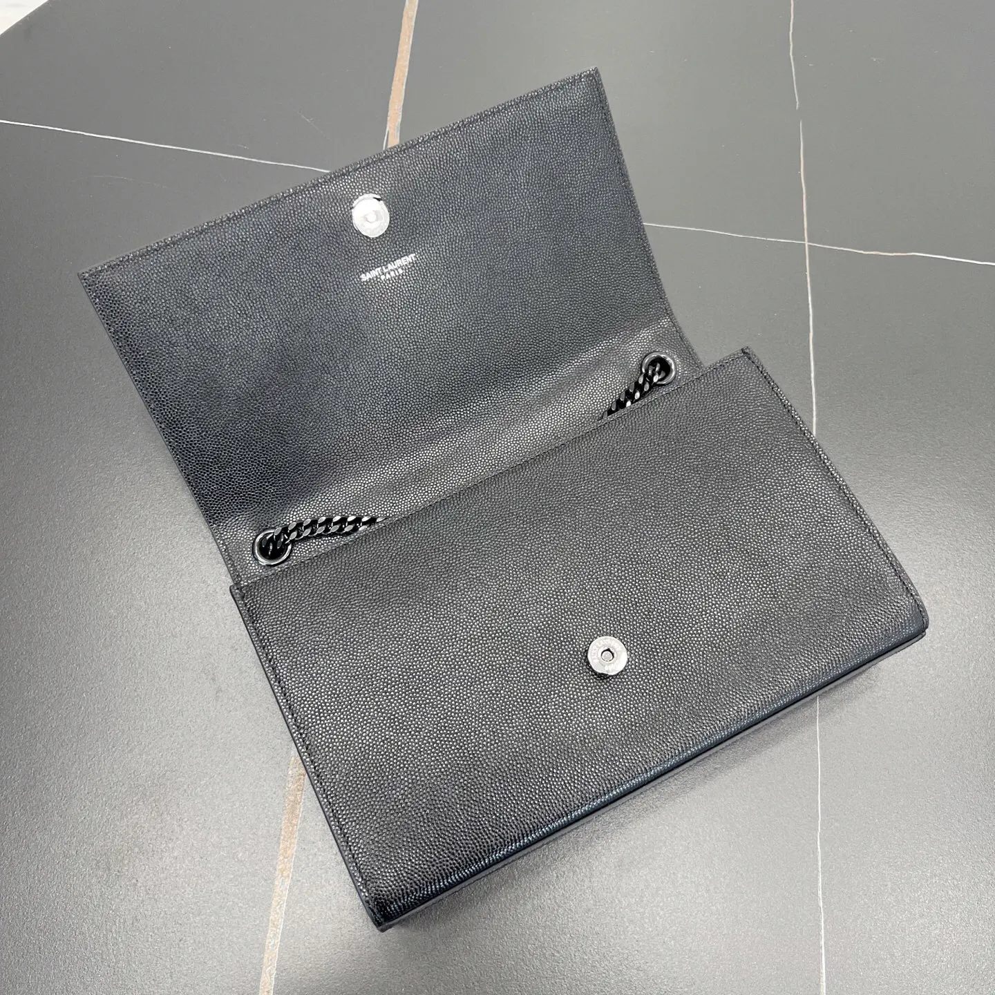 Silver Gold Chain Bag Leather