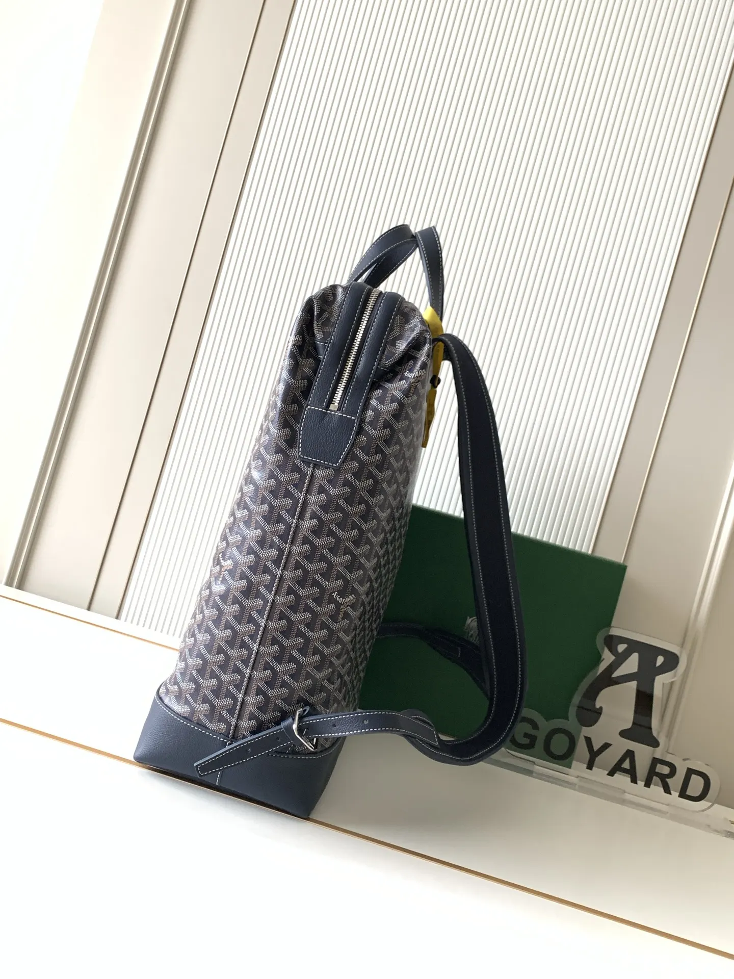 Goyard Black Brown Backpack Leather