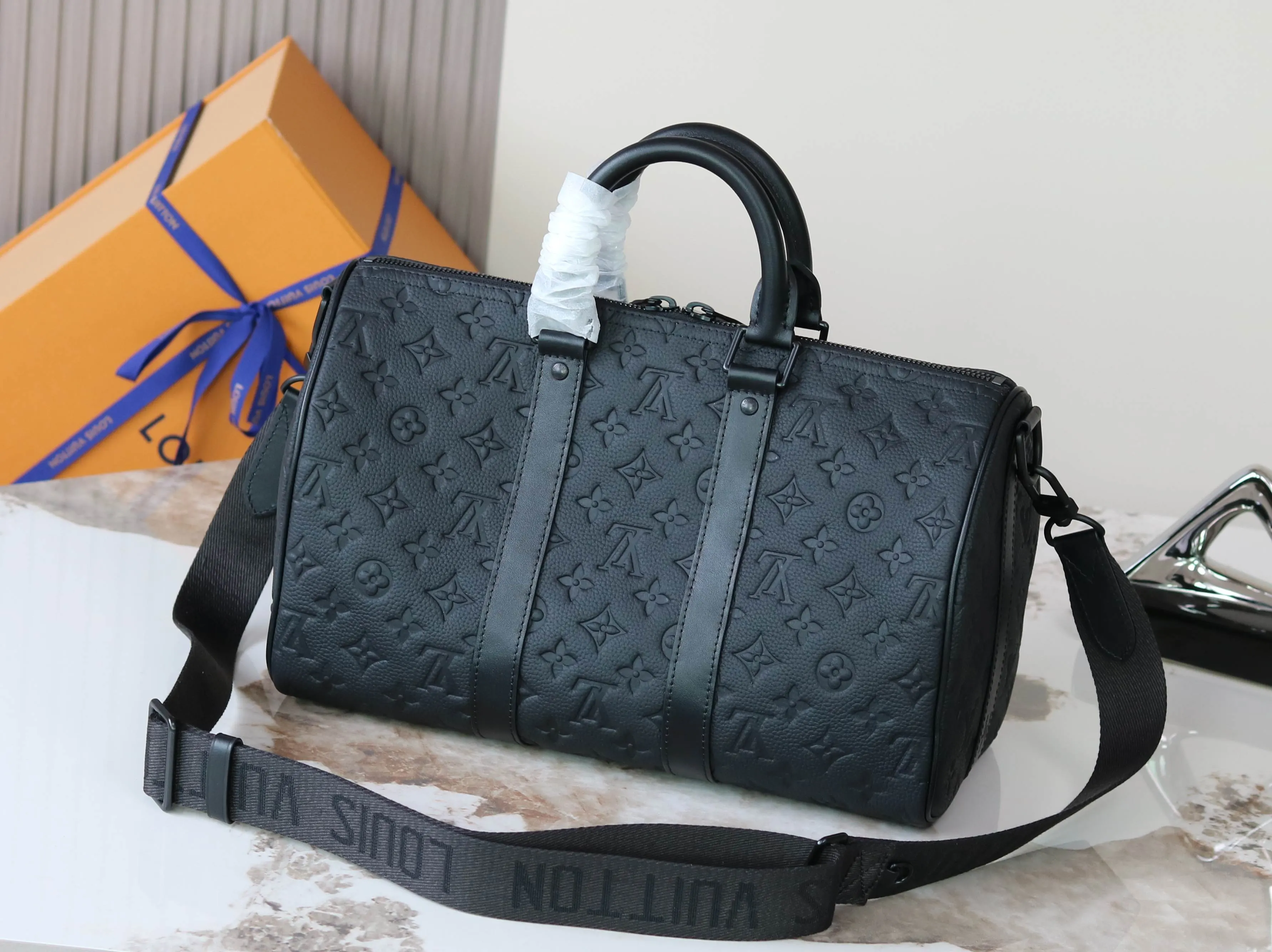 LV 黑色压纹Keepall旅行袋 大容量款｜ORBUYBAG 岚奢包高端时尚精品
