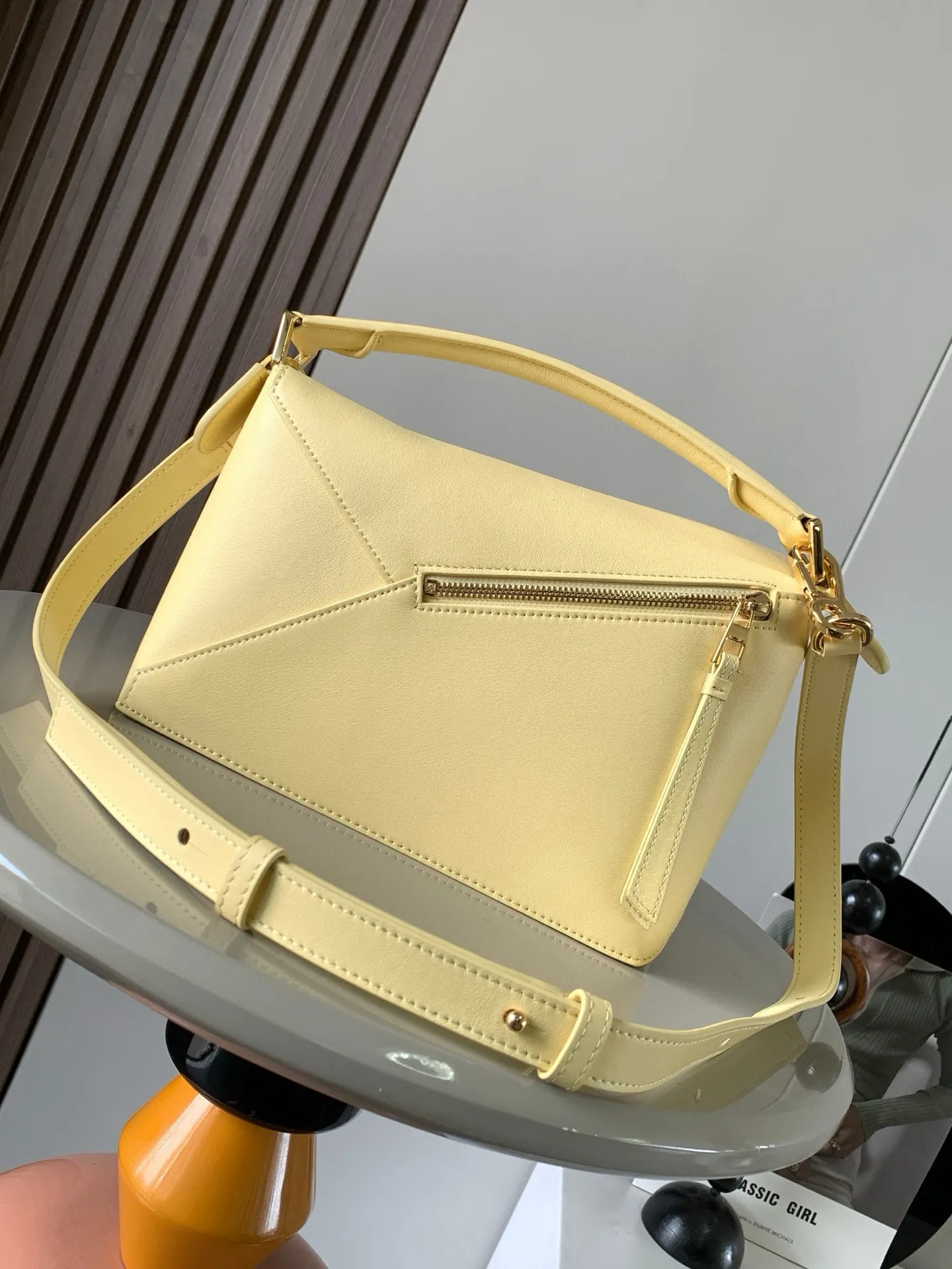 Yellow Clutch Bag Leather