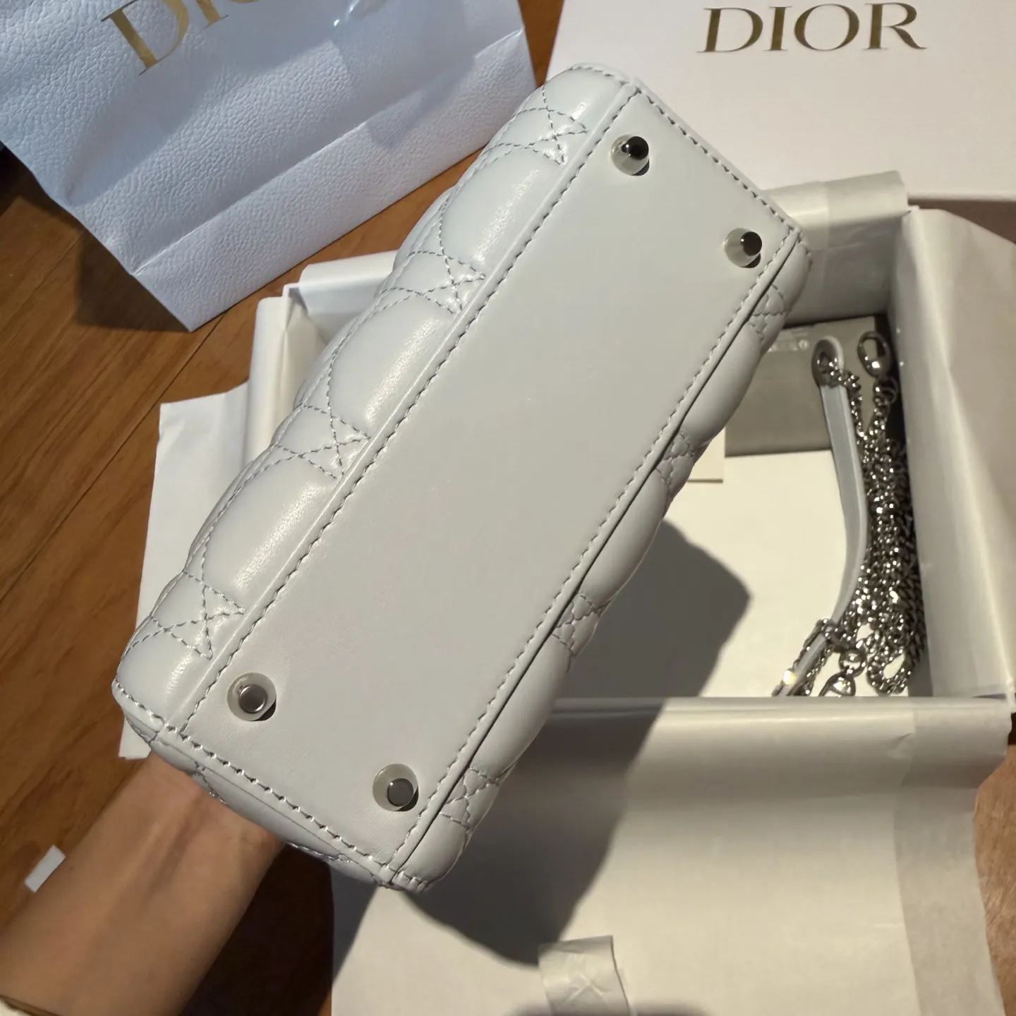 Dior Lady 藍色 羊皮 鏈條包 精致鏈條款