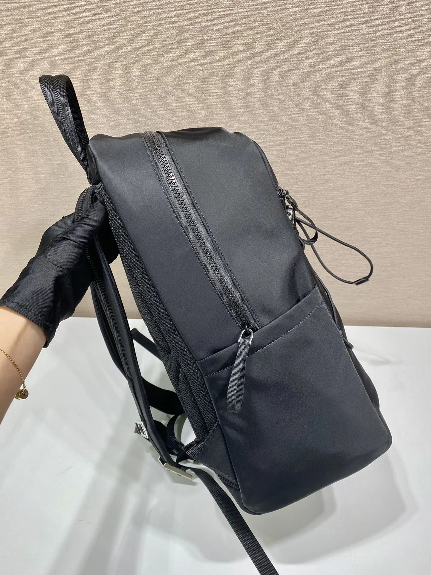 尼龍 Linea Rossa乳胶徽标标签装饰别具一格 雙肩包 实用雙肩款