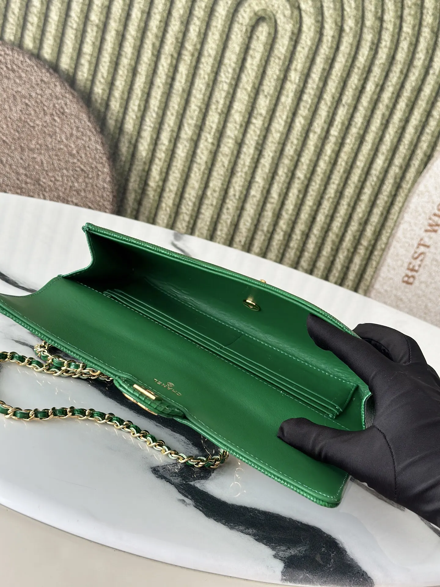 CHANEL 金色 牛皮 链条包 精致链条款