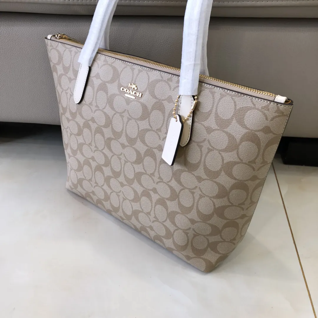 牛皮 C原 拉链托特购物袋 牛皮 經典PVC 托特包 大容量托特款
