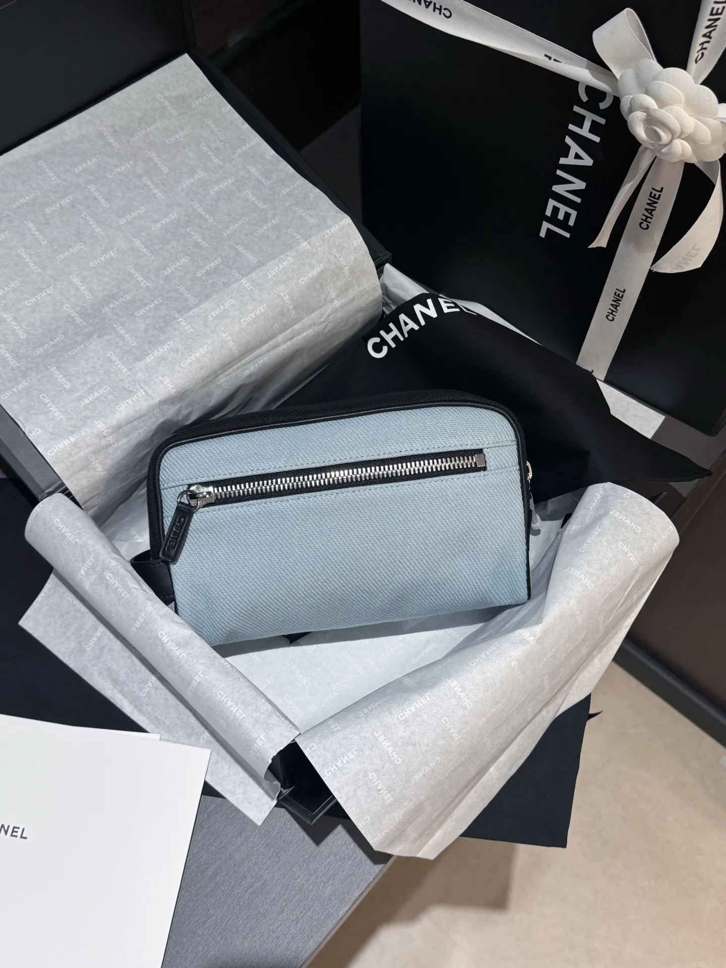 CHANEL 黑色 帆布 鏈條包 精致鏈條款