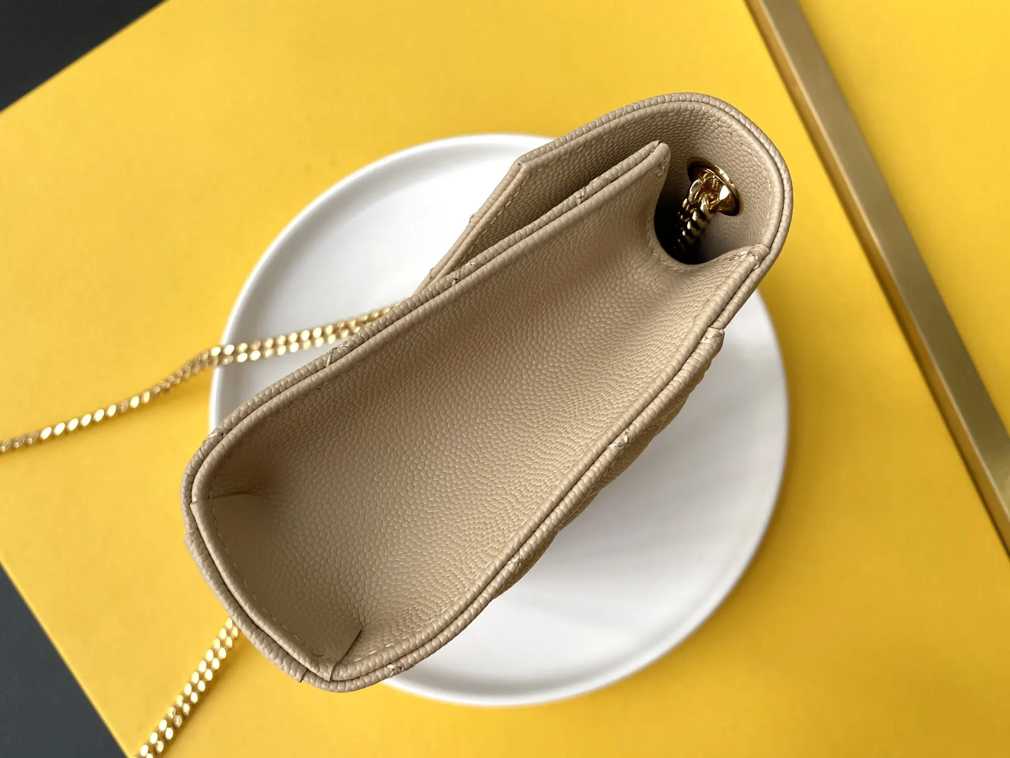 Gold Shoulder Bag Leather