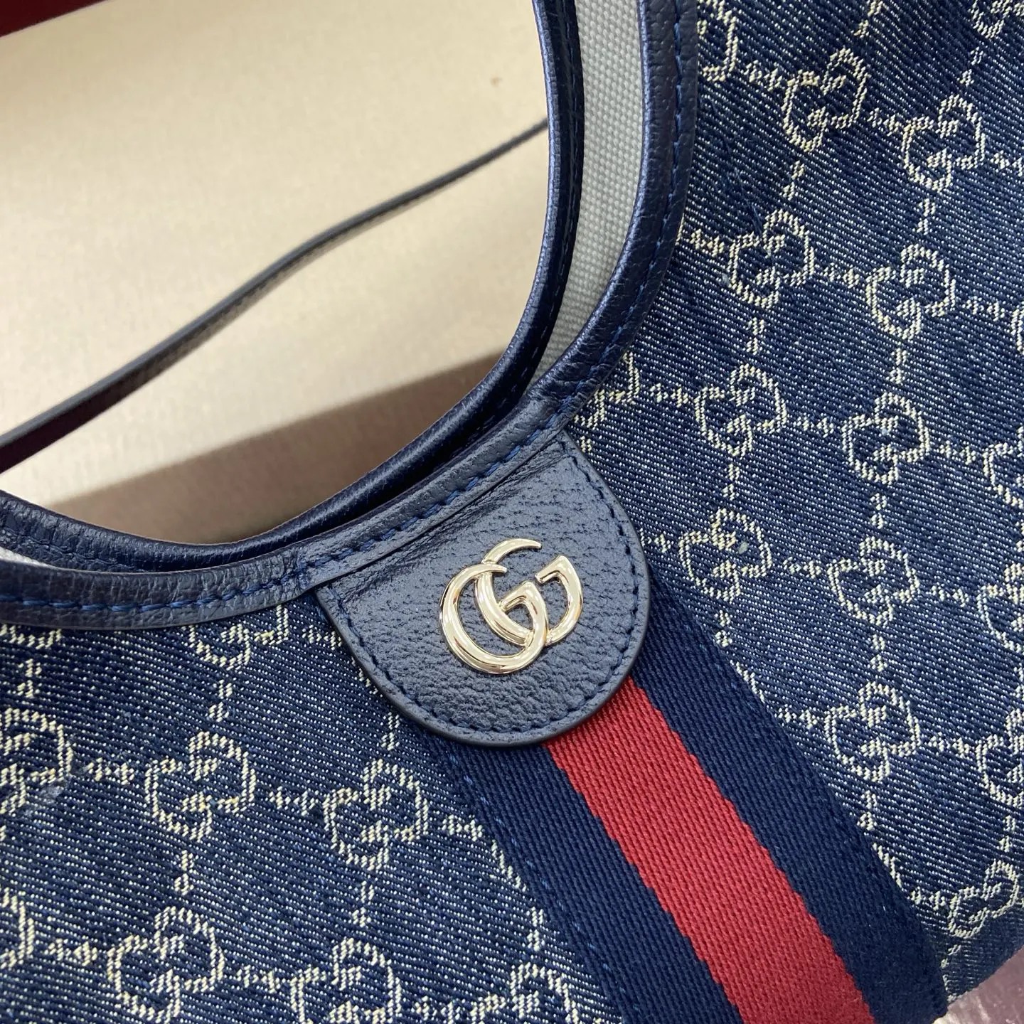 Gucci 藍色 牛仔 手提包 通勤手提款
