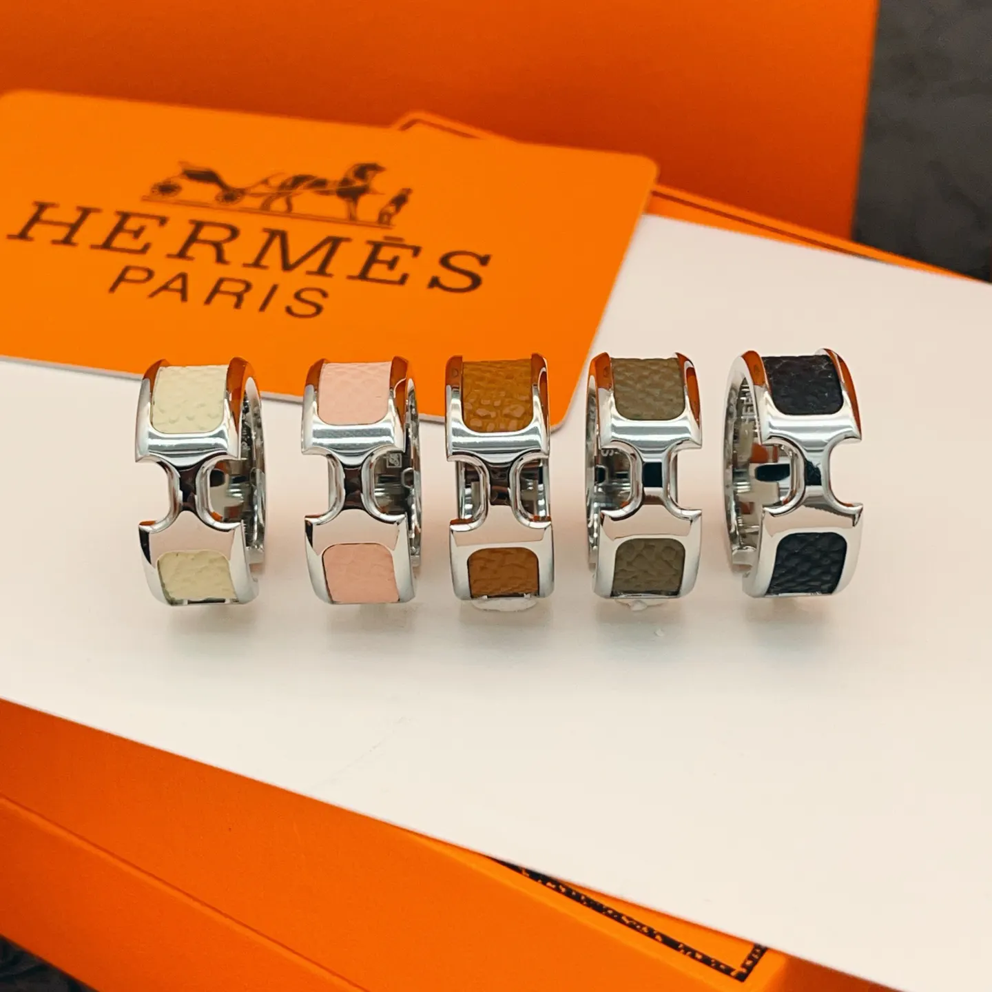 Hermès Brown Leather Ring