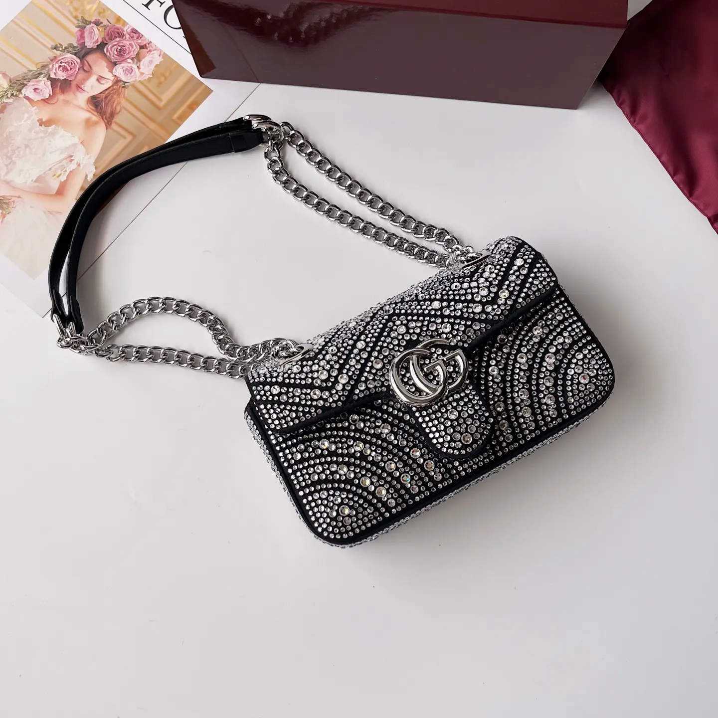 Gucci Marmont 绗缝皮革链条包 单肩斜挎款