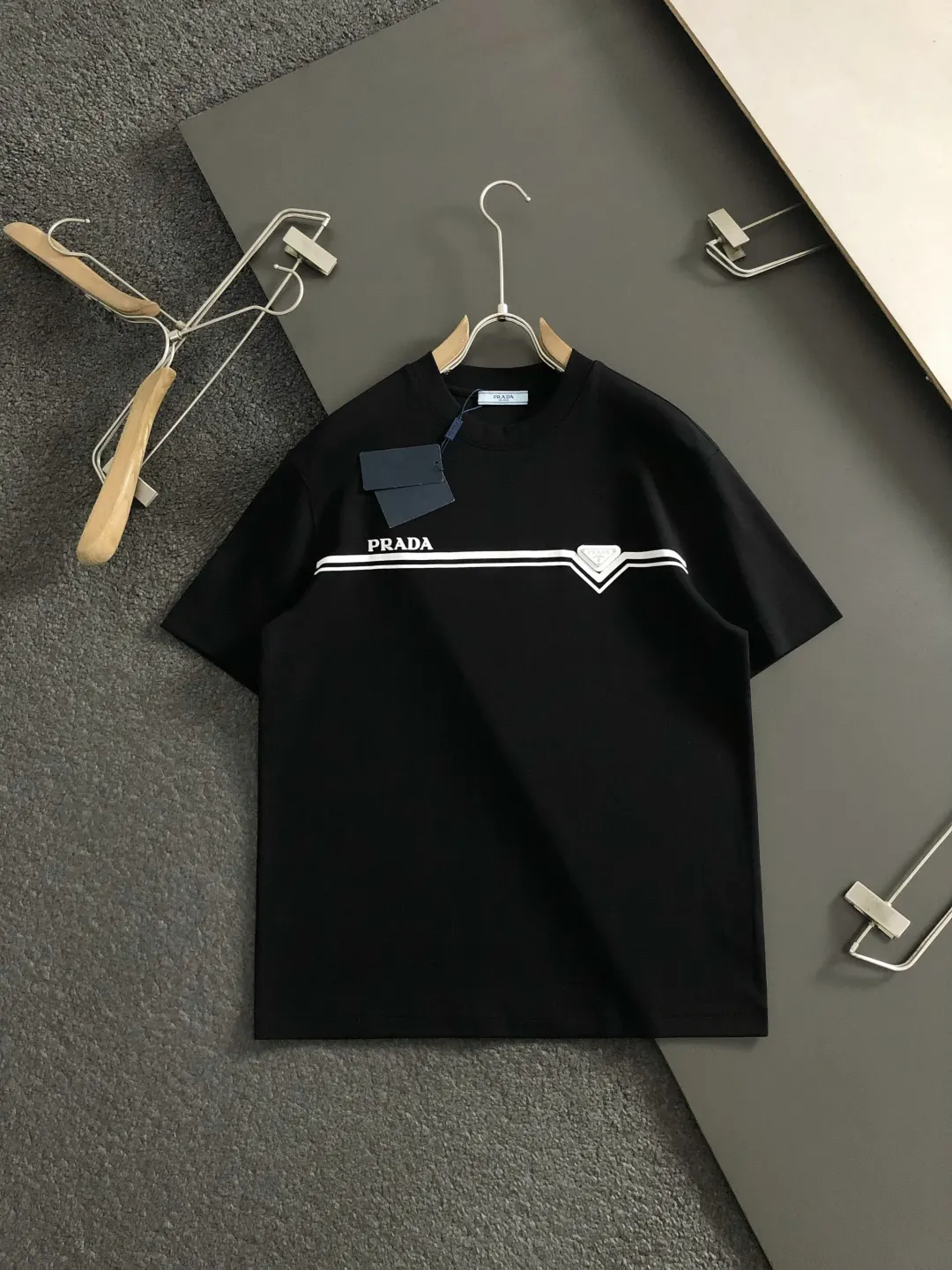 Prada 黑色Logo短袖T恤 休闲
