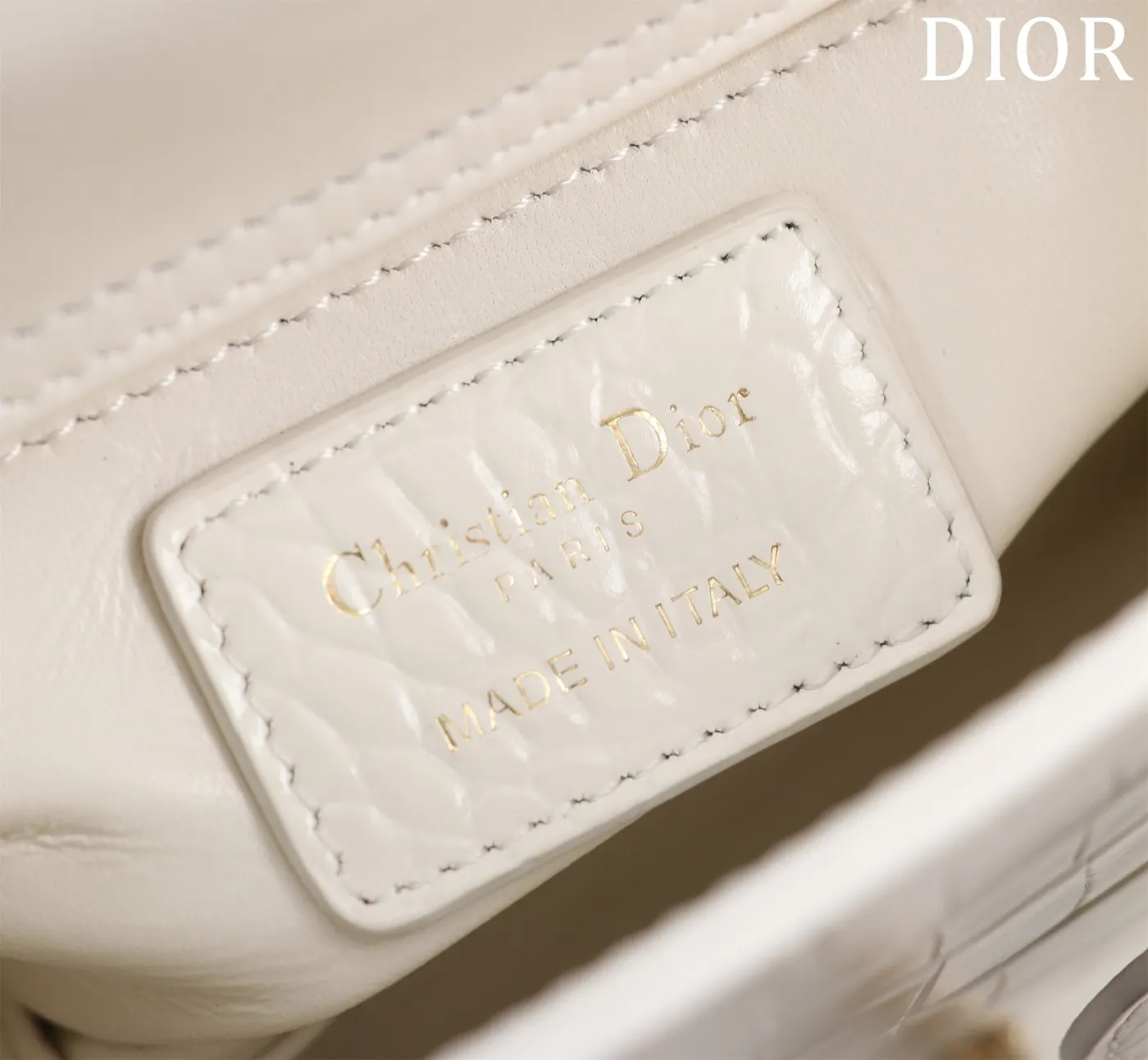 Dior Lady Dior 米白色藤格纹手提斜挎包 经典款