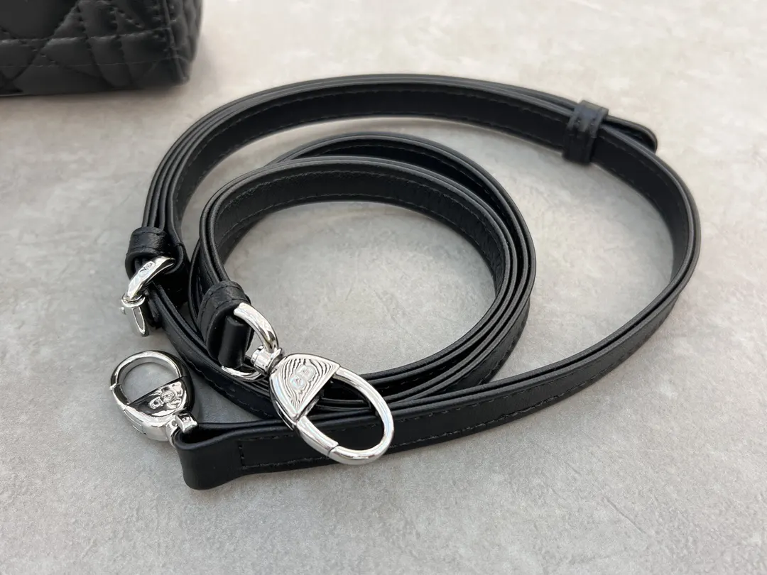 Dior Lady Dior Lady Black Sheepskin Handbag Handheld Crossbody Image 6 Dior Lady Dior Lady Black Sheepskin Handbag Handheld Crossbody Image 6