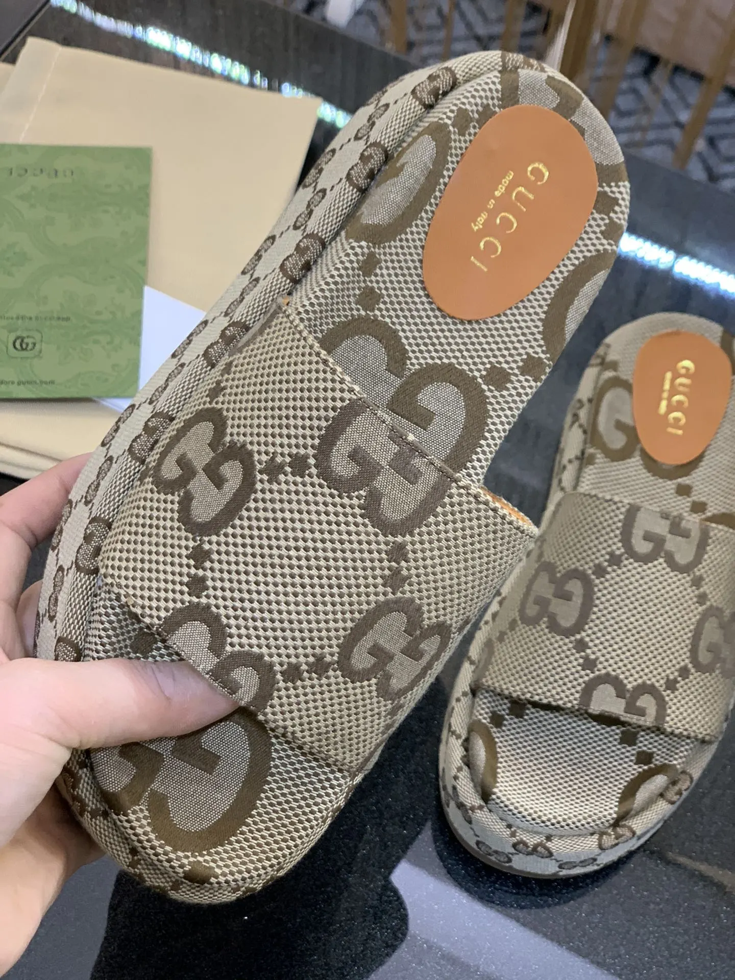 Gucci Monogram Slides Platform