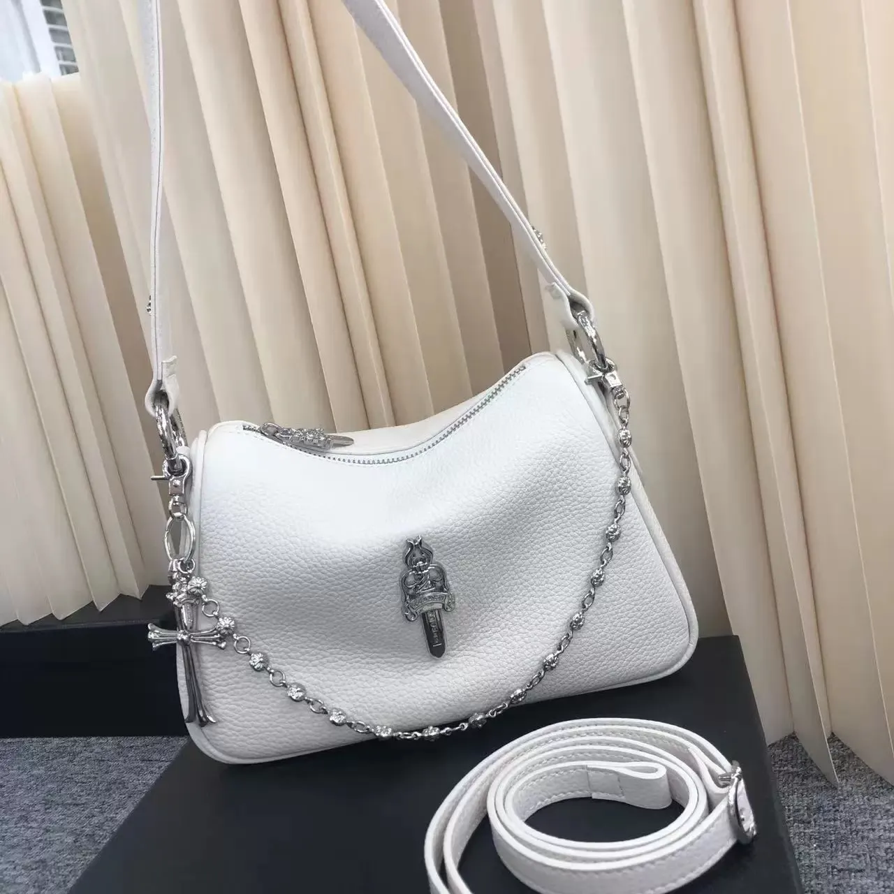 牛皮 腋下包 复古腋下背款
