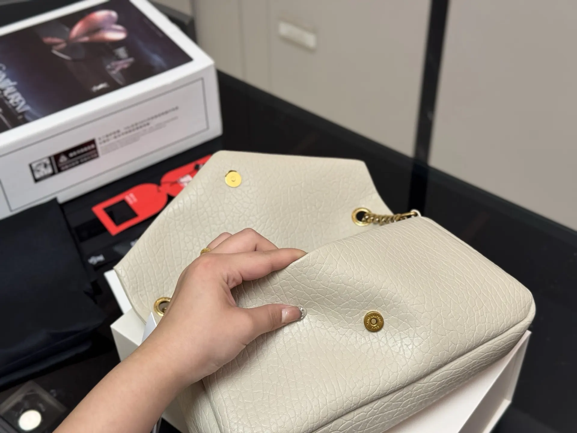 YSL 羊皮 太STALY 腋下包 复古腋下背款