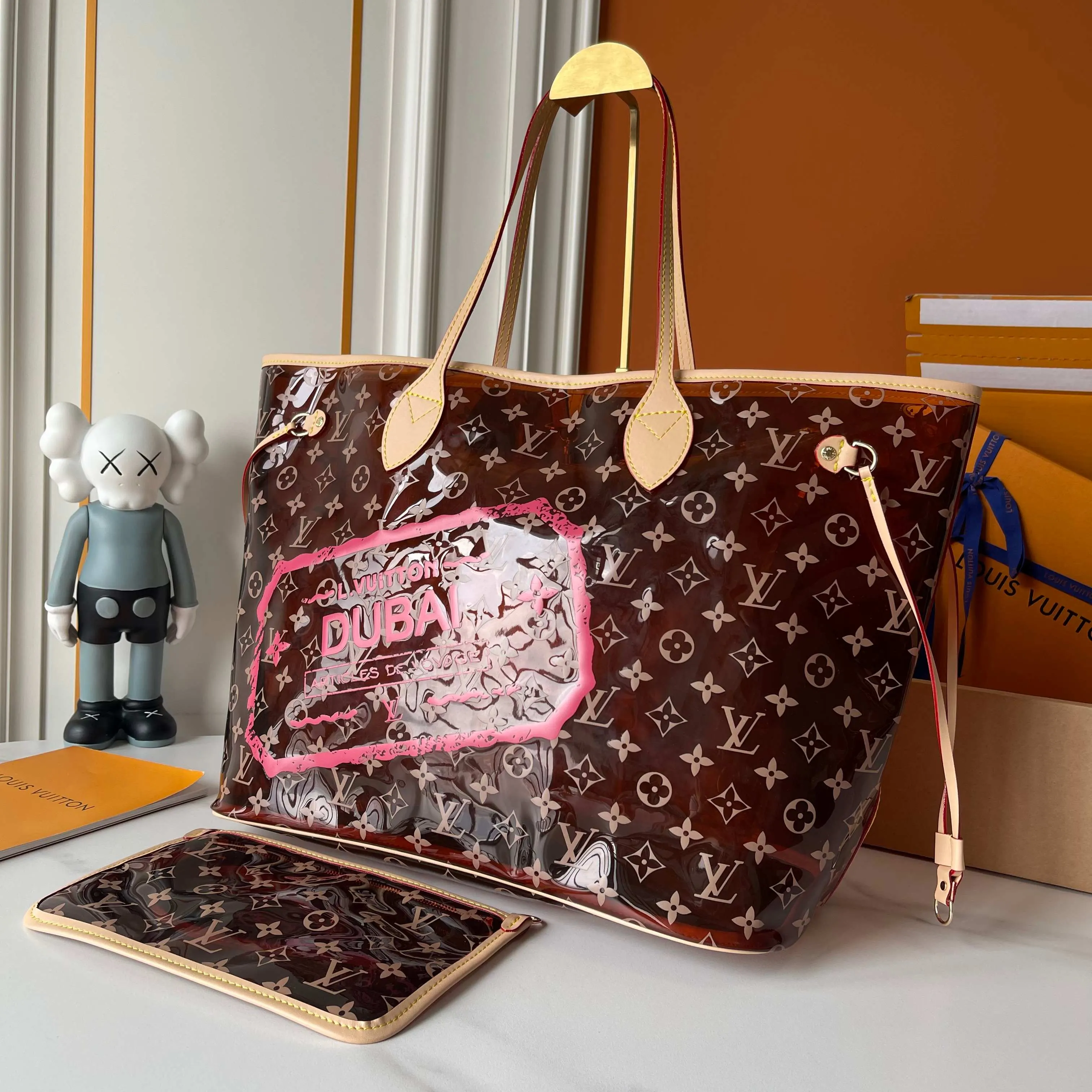 Neverfull 棕色 藍色 牛皮 托特包 大容量托特款